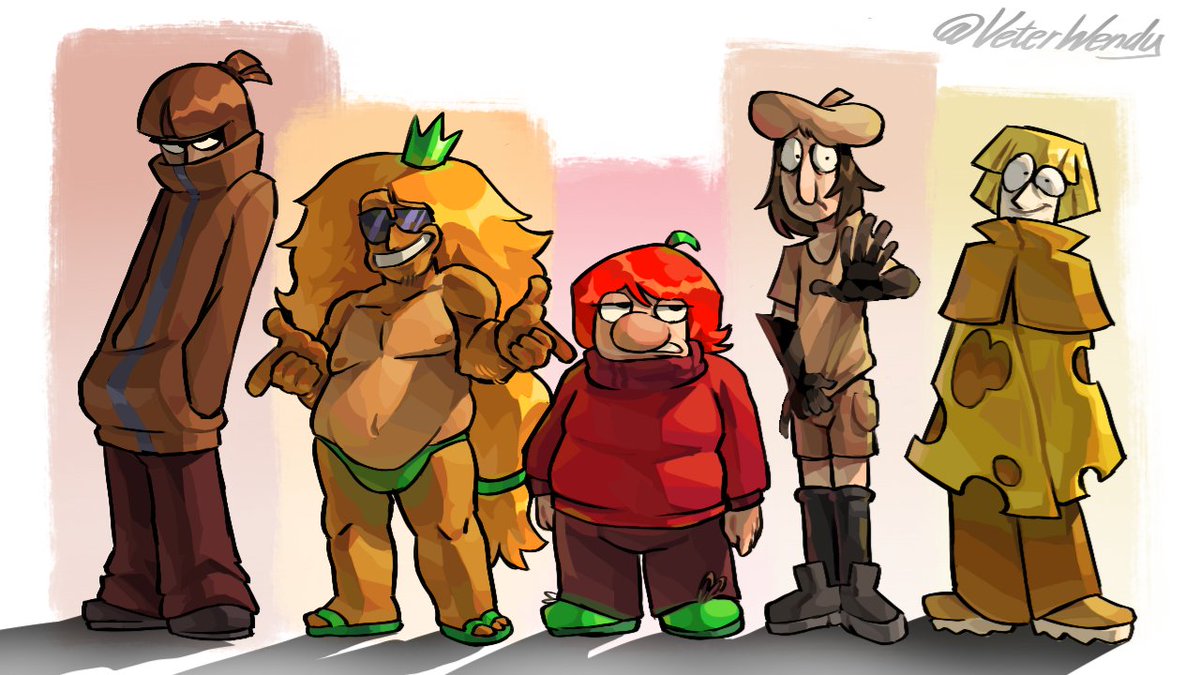 WendyVeter's tweet image. I was asked to draw humanizations of the Toppins
#PizzaTower #Toppins #Humanization #Art