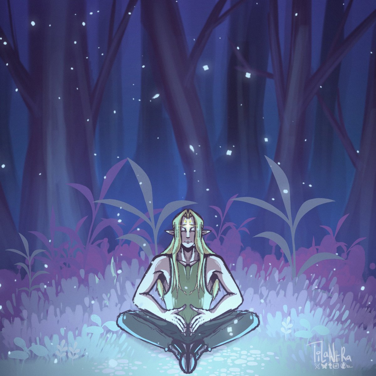 Tilanrra's tweet image. Liy in shadow forrest #oc #ocart