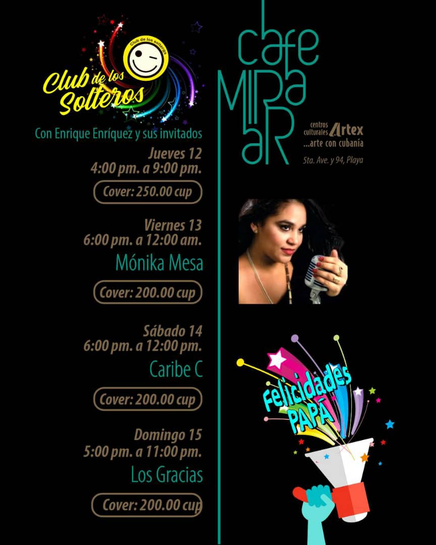 Se acerca Día de los padres y Centros Culturales Artex, te sugiere disfrutar de su variada programación y de la calidad de sus servicios.
Te esperamos!
#SomosArtexCuba 
#CubaEsCultura