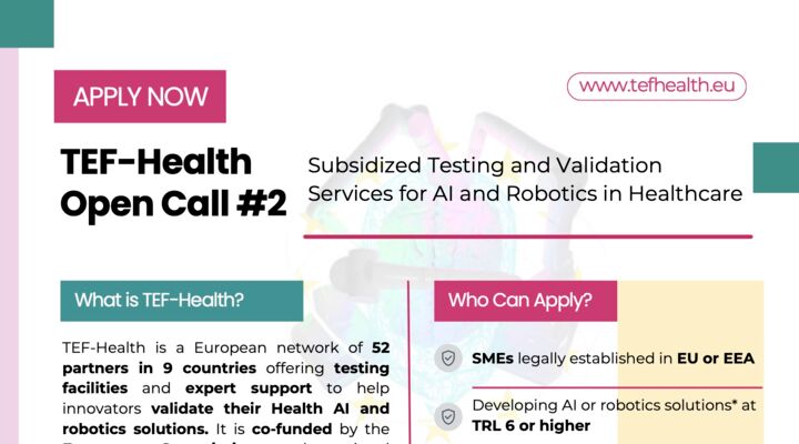 OPE_FICYT (@ope_ficyt) on Twitter photo Abierta convocatoria TEF-Health. Financiación y apoyo para PYMEs la validación de sus productos de inteligencia artificial y robótica en el sector sanitario
vía <a href="/EENGalacteaplus/">GalacteaPlus</a>
galacteaplus.es/servicios/deta… Abierta convocatoria TEF-Health. Financiación y apoyo para PYMEs la validación de sus productos de inteligencia artificial y robótica en el sector sanitario
vía <a href="/EENGalacteaplus/">GalacteaPlus</a>
galacteaplus.es/servicios/deta…