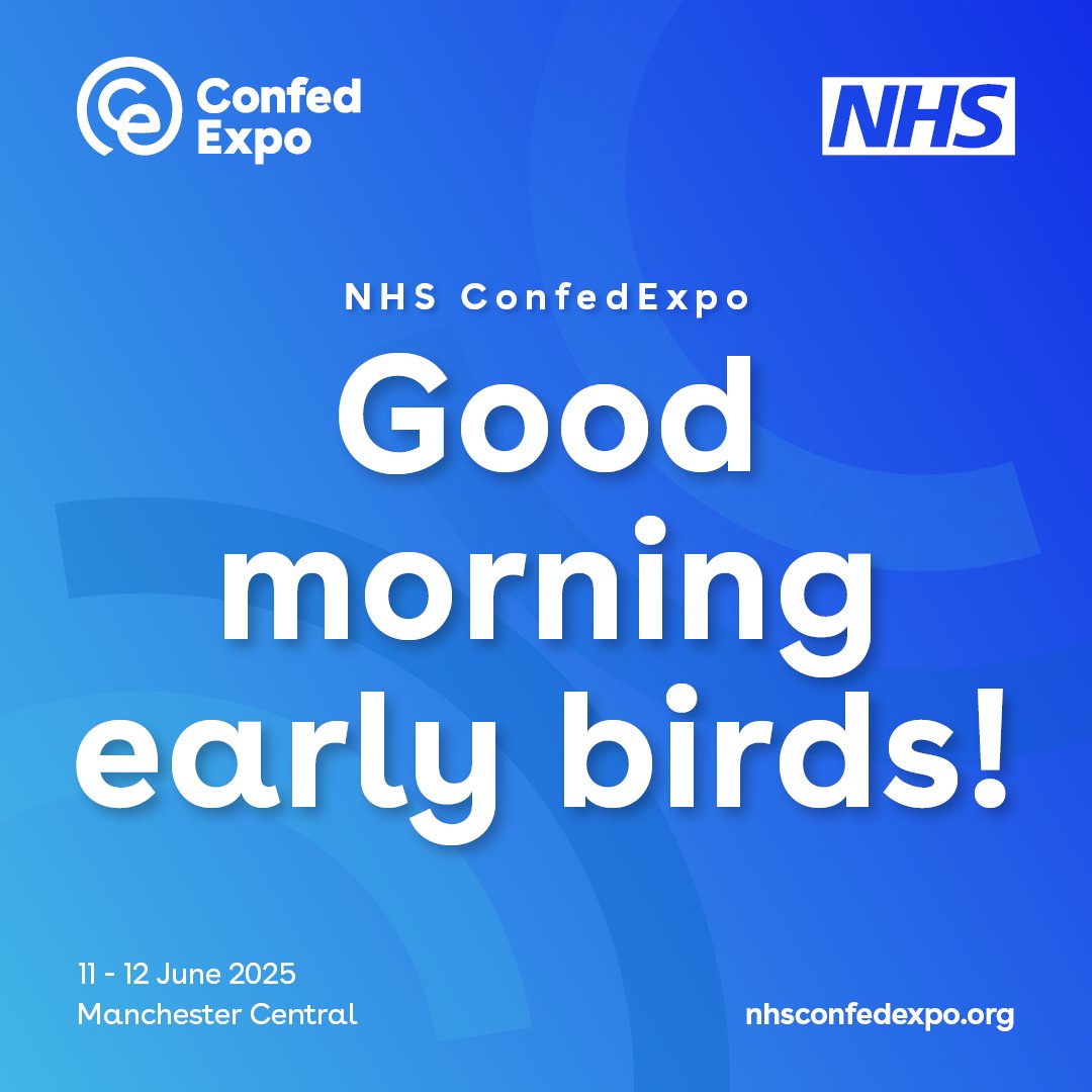 Early birds, we have two ways to start your #NHSConfedExpo morning:

7.30am: Matthew's morning run
8.00am: Breakfast walk and talk

Can't make the early start? No worries - we'll see you inside for another day of insights and innovation!

View agenda: bit.ly/4jyRkfY