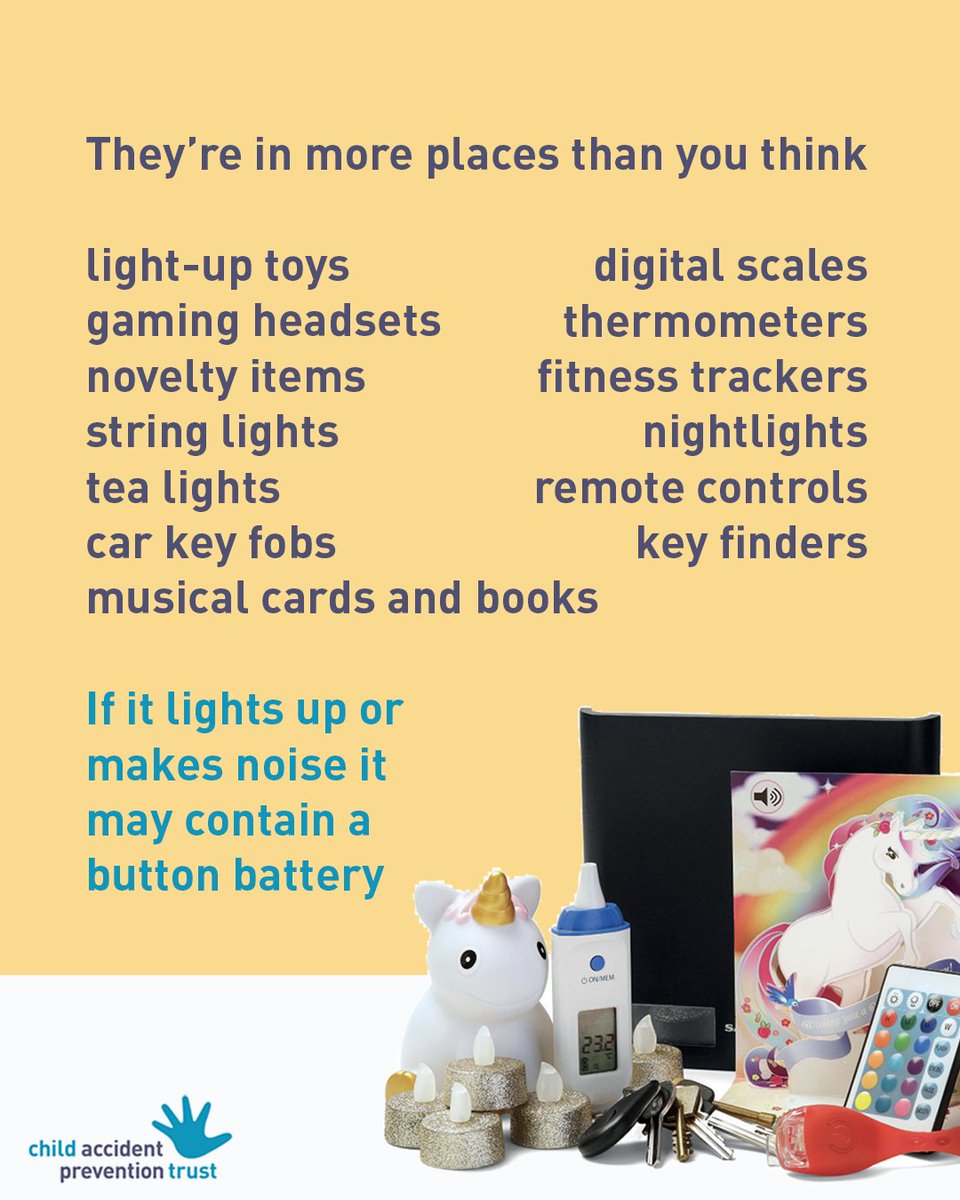 CAPTcharity's tweet image. ❓Where have you found button batteries in your home? Were you surprised how many you could find? Let us know.

#BeBatteryAware #ChildSafety #ButtonBatteryAwarenessDay
