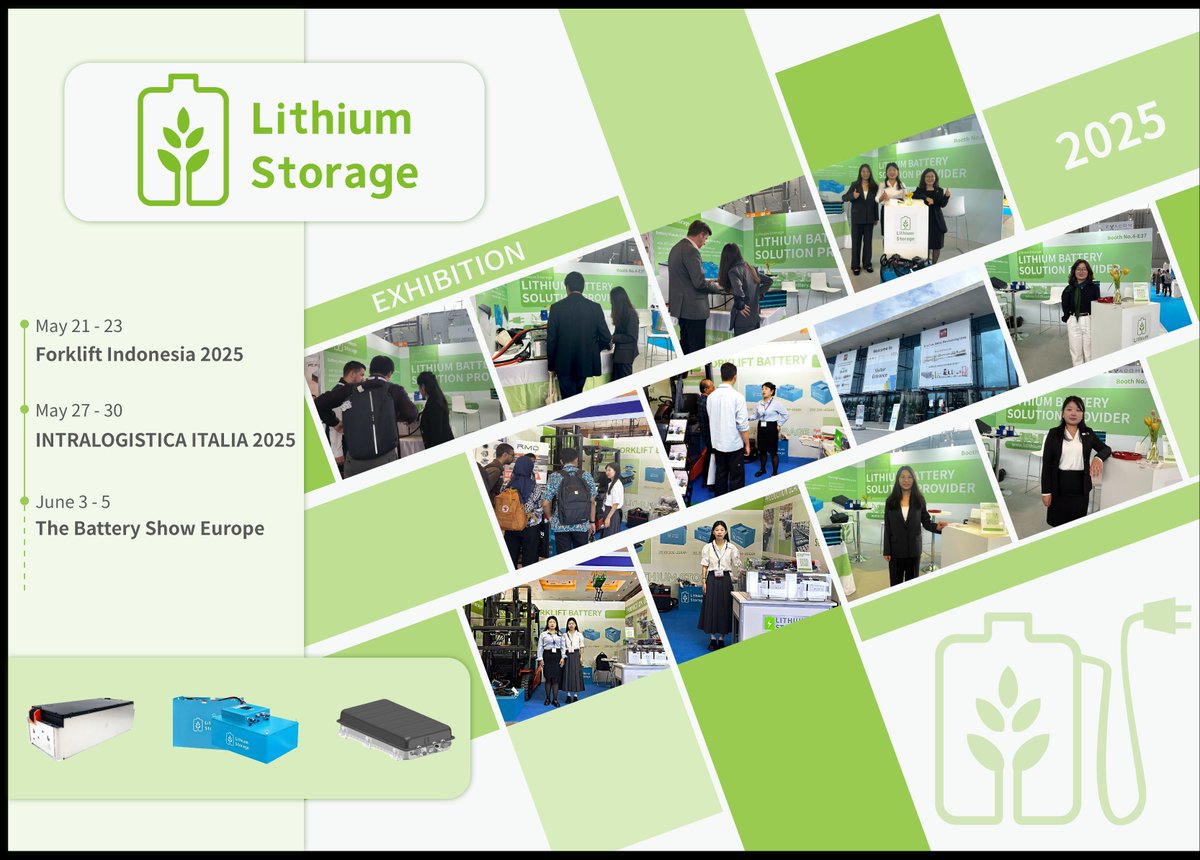 LithiumLtd's tweet image. Our three-week across three international trade shows has come to an end! 

From #Forklift Indonesia 2025 (May 21-23) to Intralogistica Italia 2025 (May 27-30) and finally The #BatteryShowEurope (June 3-5), We are showcase #LithiumStorage’s #lithiumbattery solutions for vehicles.