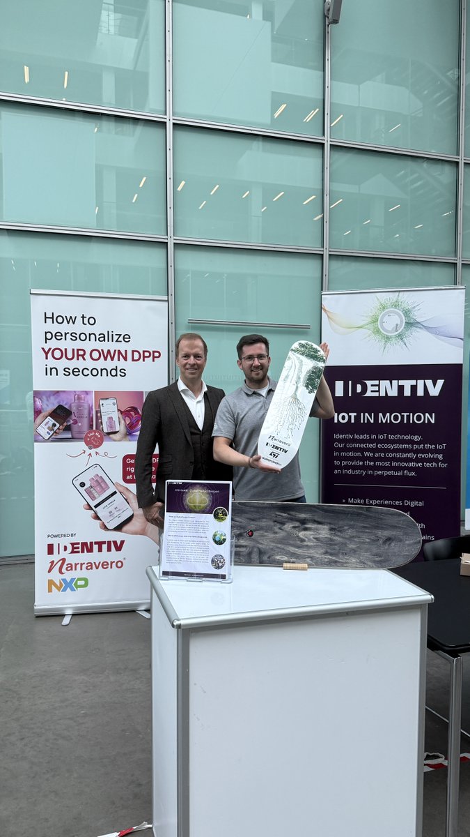 We’re LIVE at #AIDCDenmark RFID &amp; IoT in the Nordics 2025, Booth B5, Copenhagen! 🛹🌐 

Our NFC tags ensure transparency, authenticate products, and spark engagement. Stop by to explore sustainable, trusted IoT! aidcdkconference.org

#RFID #IoT #DPP #NFC #Identiv