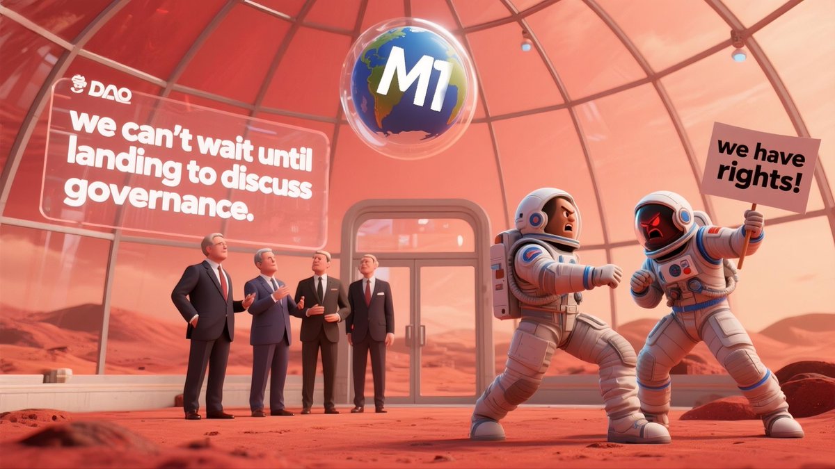 USD1toMars1's tweet photo. 🚨 Governance isn't a luxury — it's survival.

On Mars, there's no waiting for permission.

The first AI-native economy must be built by everyone.

🌍 From Earth’s legacy to Martian autonomy.

✊ Power to the people, on every planet.

🪐 $Mars1

#Mars1 #DAO #USD1 https://t.co/OsGhqmFKCr