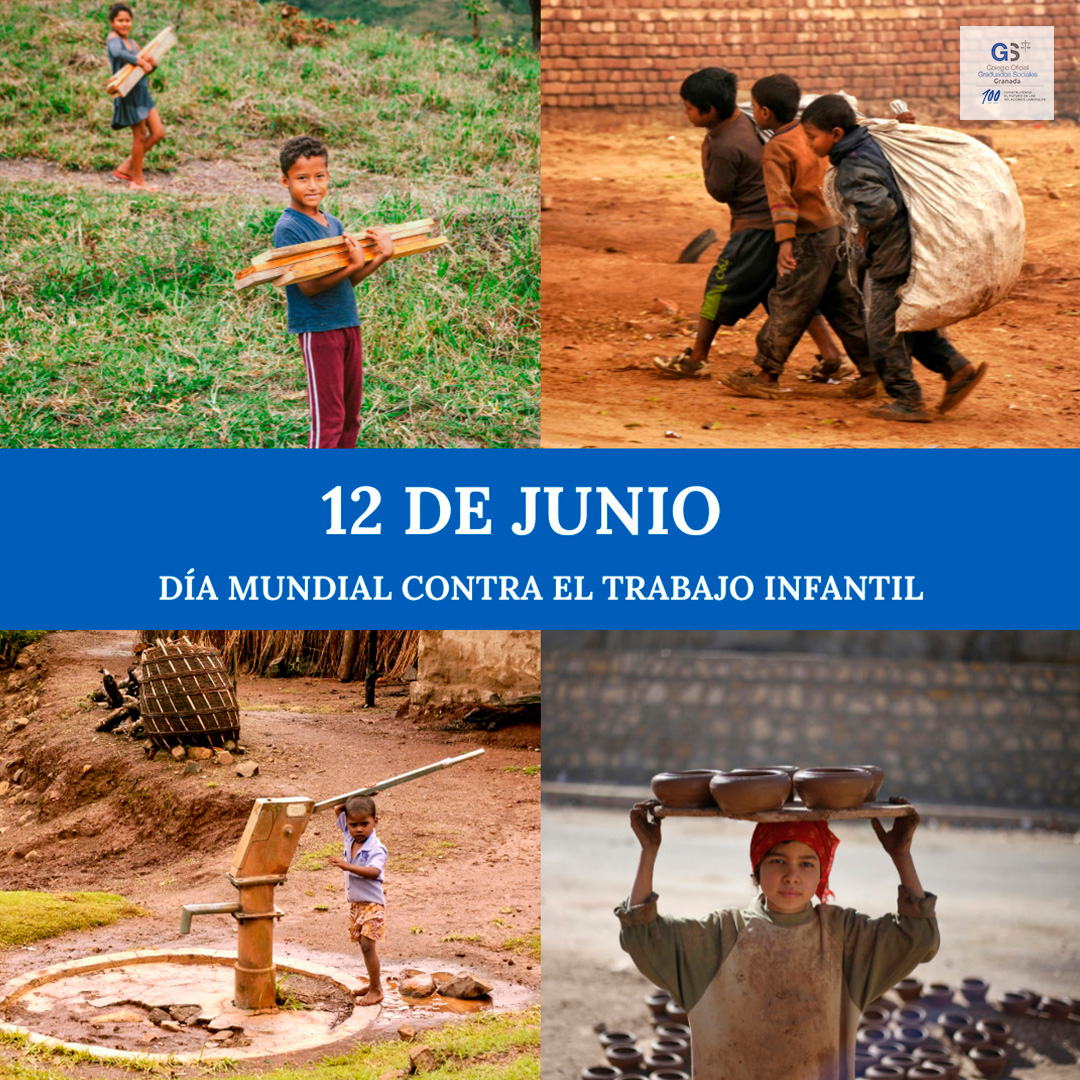 Hoy, 12 de junio, alzamos la voz contra el Trabajo Infantil.

Desde el Consejo General de Graduados Sociales de España, reafirmamos nuestro compromiso contra este lastre.

¡Porque la infancia es para aprender y jugar, no para trabajar!

#GraduadoSocial #TrabajoInfantil