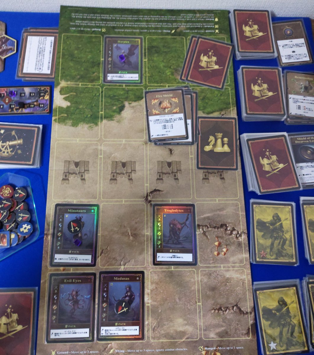 HoMM3

ストレッチゴールのミッションブックにソロキャンペーンがあるので、まずはダンジョン部分をプレイ。

全3章構成は変わらず。
まずは都市を奪還することで都市の建築が可能。
ただし、最高ランクのゴールドは使用できない。
資源は結構豊富だった為、シルバー強化で無事にクリア
#ボードゲーム