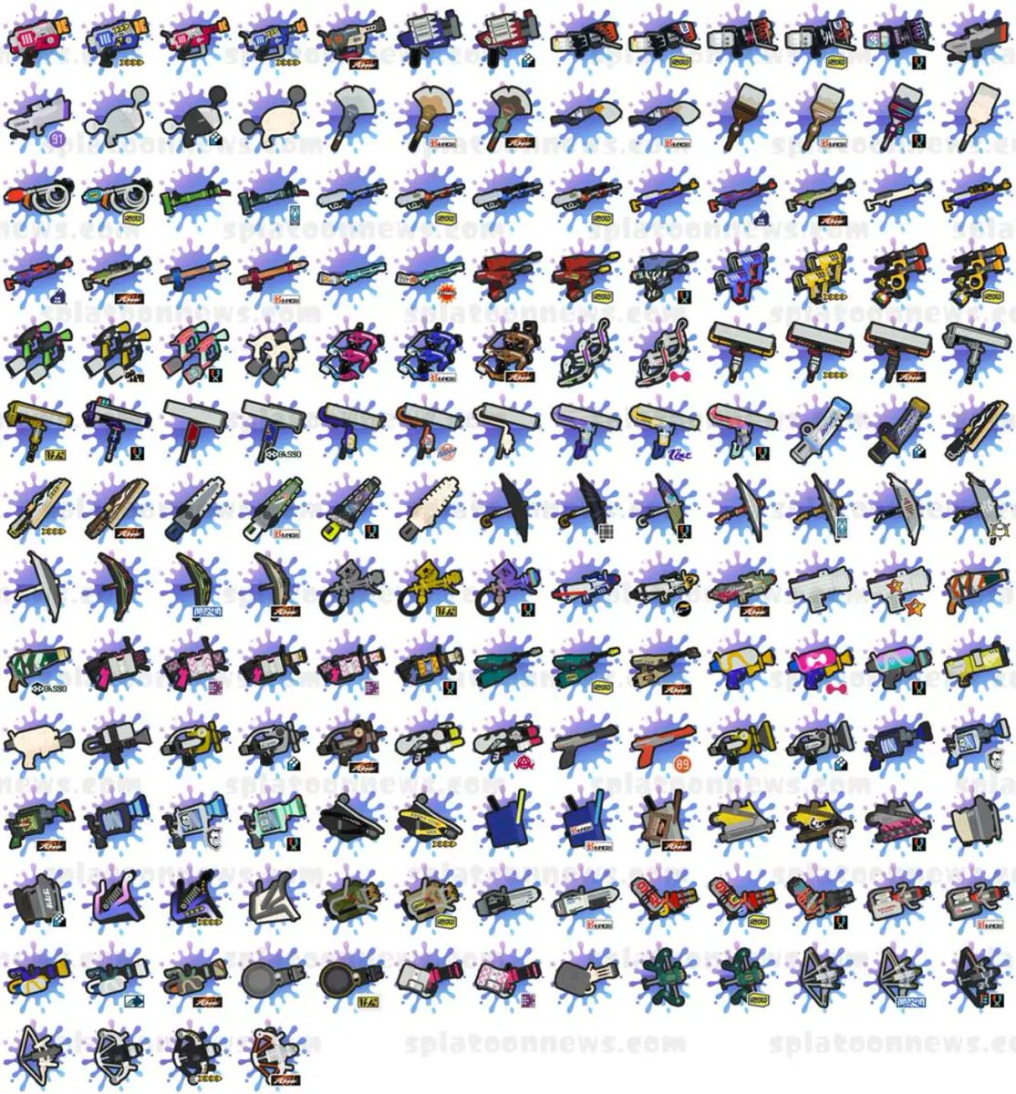 スプラ3】武器熟練度星10個虹バッジがすごい！早見表と効率のいい上げ