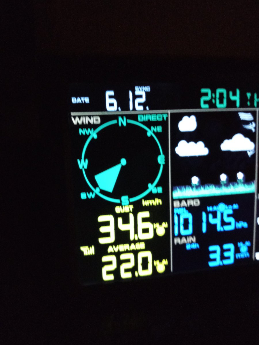 AstenoMatt's tweet photo. Ráfagas que llegan hasta los 38.2 y 34.6 km/h, llueve de forma moderada con intensidades variadas en #Quilpué... efectivamente es un #temporal https://t.co/vOq5y30Dr5