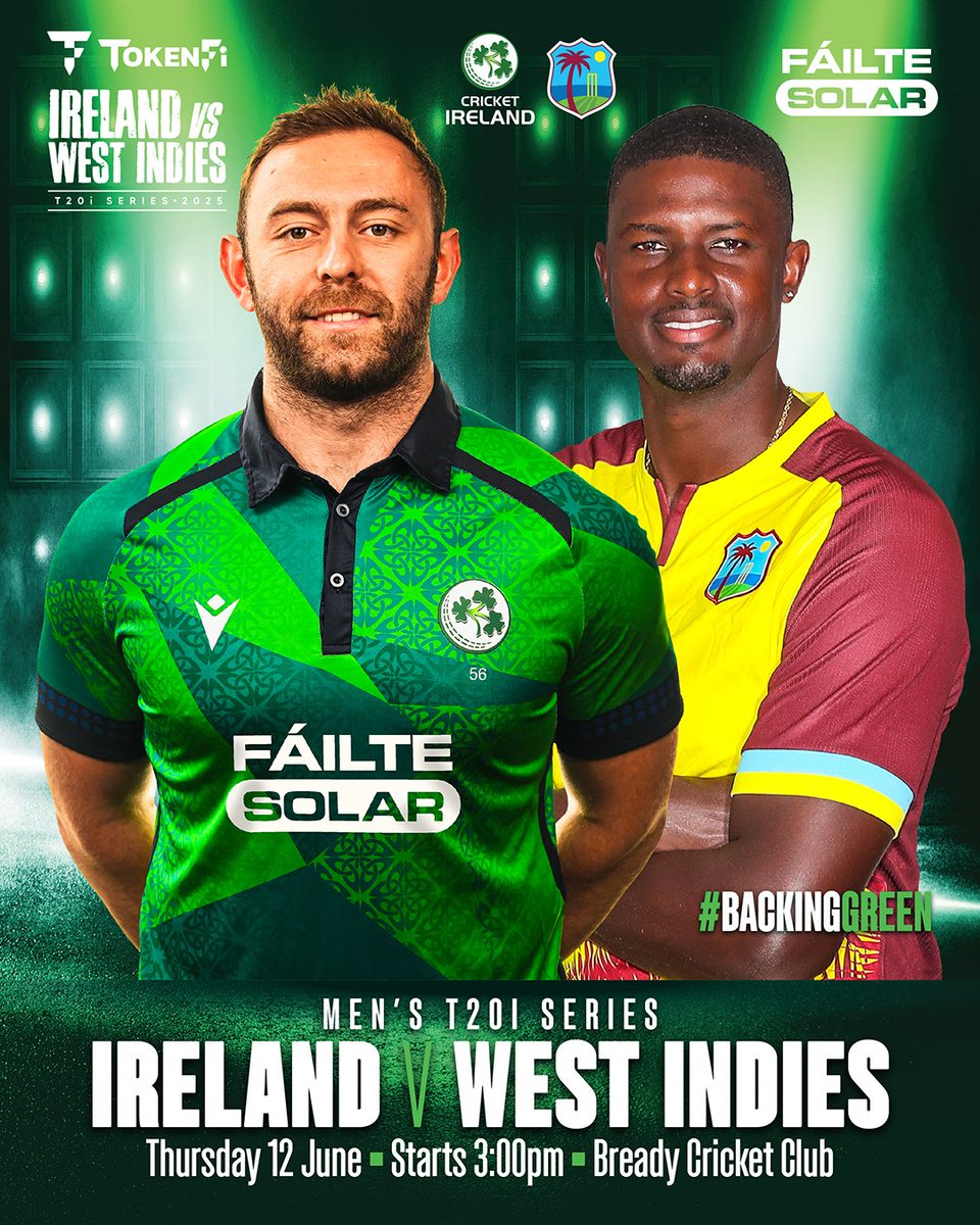 Cricket Ireland (@cricketireland) on Twitter photo █▓▒▒░░░MATCH DAY░░░▒▒▓█
We're back in action today - join us at <a href="/BreadyCC/">Bready Cricket Club</a> or watch us on <a href="/tntsports/">TNT Sports</a> from 3pm.
C'mon, Ireland!
#BackingGreen <a href="/FailteSolar/">Failte Solar</a> ☘️🏏 █▓▒▒░░░MATCH DAY░░░▒▒▓█
We're back in action today - join us at <a href="/BreadyCC/">Bready Cricket Club</a> or watch us on <a href="/tntsports/">TNT Sports</a> from 3pm.
C'mon, Ireland!
#BackingGreen <a href="/FailteSolar/">Failte Solar</a> ☘️🏏