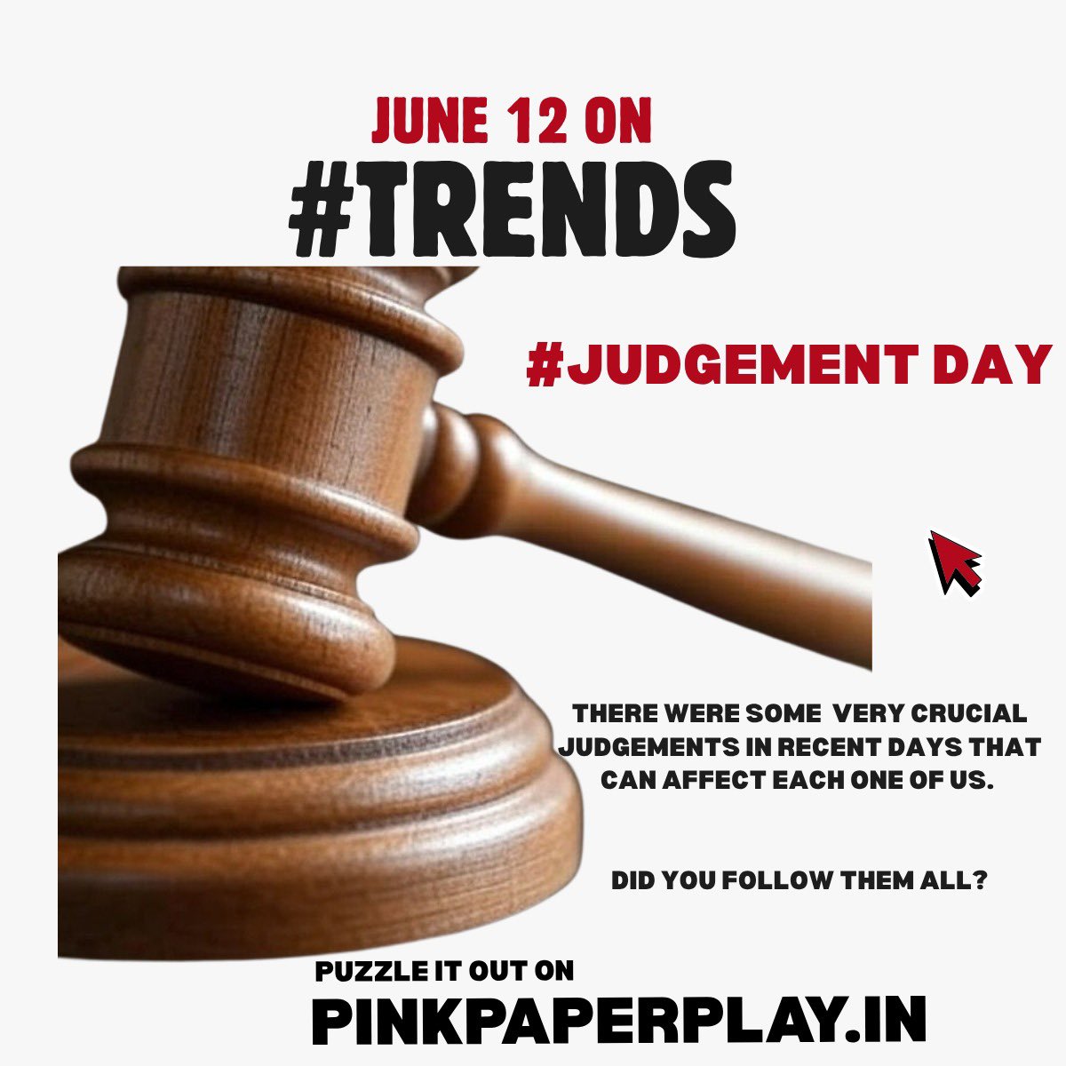Landmark court rulings lead to a significant shift in our lives, families, our jobs and assets.

And there were some very, very crucial ones in recent weeks.

Play today’s Trends : pinkpaperplay.in/games/trends15

#news #court #judgement #games #play