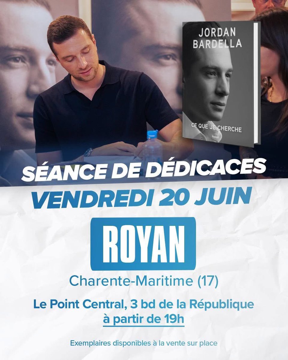 EmmaChauveauRN's tweet photo. .@J_Bardella, président du Rassemblement National, sera à
🇫🇷#Royan🇫🇷 ce vendredi 20 juin à 19h !
#charentemaritime #vauxsurmer #saintgeorgesdedidonne https://t.co/vyUV15jdwo