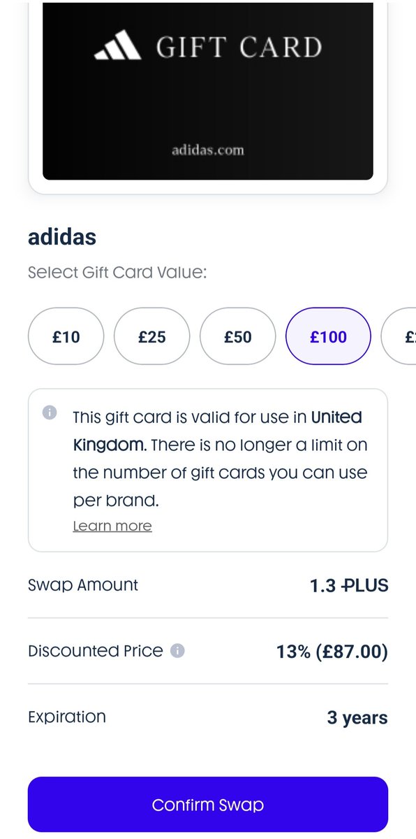 RossMotley's tweet photo. Plutus added @adidas to #PlutusGifts at a whopping 13% discount rate, meaning that you can now get these Β£100 trainers by redeeming 1.3 #PLUS and spending Β£87 π€―
Unreal value being offered by #plutus π₯
$PLU
@plutus
@DDhopn
#plutuscard
#rewardcard
#PLU https://t.co/r4XFXmeFwW