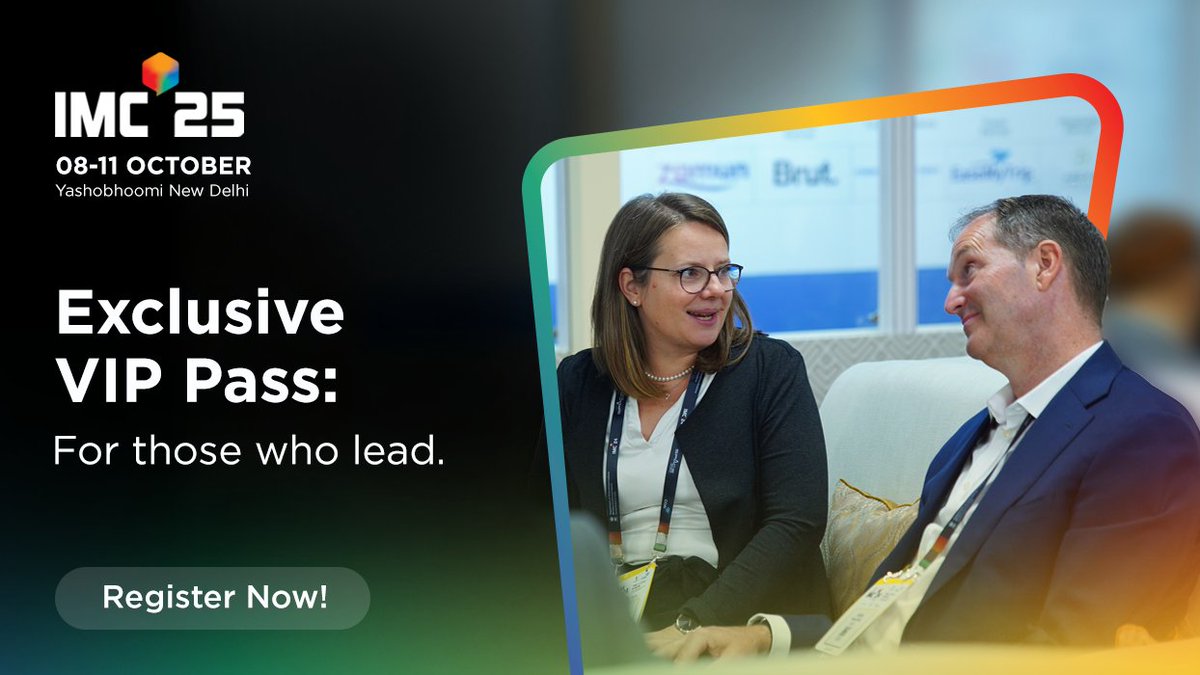 Want to elevate your #IMC2025 experience?🎫 
Our VIP pass is the one that puts you right where the real decisions happen. 

Here’s what VIP access unlocks:

✔️ Priority inauguration &amp; conference seating
✔️ Exclusive B2B networking &amp; IMC Socials
✔️ VIP Lounge &amp; Dining Access
✔️
