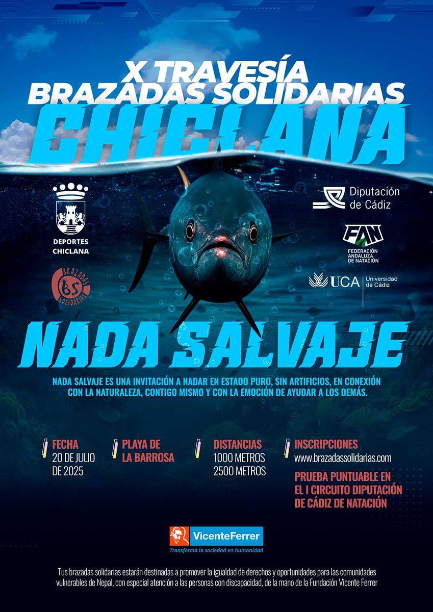 DEPORTES CHICLANA (@deportechiclana) on Twitter photo 𝘽𝙧𝙖𝙯𝙖𝙙𝙖𝙨 𝙎𝙤𝙡𝙞𝙙𝙖𝙧𝙞𝙖𝙨 𝘾𝙝𝙞𝙘𝙡𝙖𝙣𝙖 🏊♂️🏊♀️
☀️ 20 julio en #PlayaLaBarrosa
🟢 Abierto plazo de inscripción en <a href="/BrazadasSolidar/">Brazadas Solidarias</a> brazadassolidarias.com/producto/x-tra… #natación #chiclana 𝘽𝙧𝙖𝙯𝙖𝙙𝙖𝙨 𝙎𝙤𝙡𝙞𝙙𝙖𝙧𝙞𝙖𝙨 𝘾𝙝𝙞𝙘𝙡𝙖𝙣𝙖 🏊♂️🏊♀️
☀️ 20 julio en #PlayaLaBarrosa
🟢 Abierto plazo de inscripción en <a href="/BrazadasSolidar/">Brazadas Solidarias</a> brazadassolidarias.com/producto/x-tra… #natación #chiclana