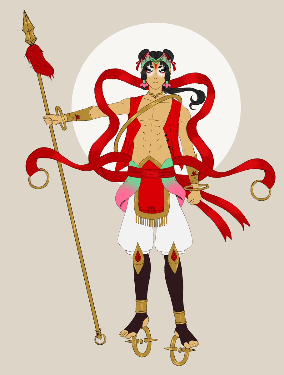 LeinaWander's tweet image. Finally happy with a design for Nezha.... my boy.... #nezha