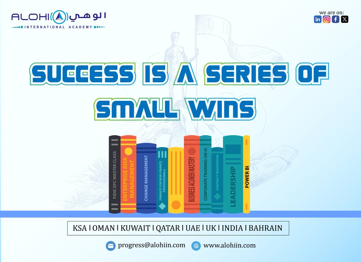 alohiin's tweet image. 🌟 Success is a Series of Small Wins 🌟

Let’s continue learning, growing, and winning—one small step at a time. 🚀
#KeepProgressing #SmallWinsBigImpact #AlohiInternationalAcademy #LeadershipDevelopment #CorporateTraining #LearningNeverStops #MiddleEast #GlobalReach