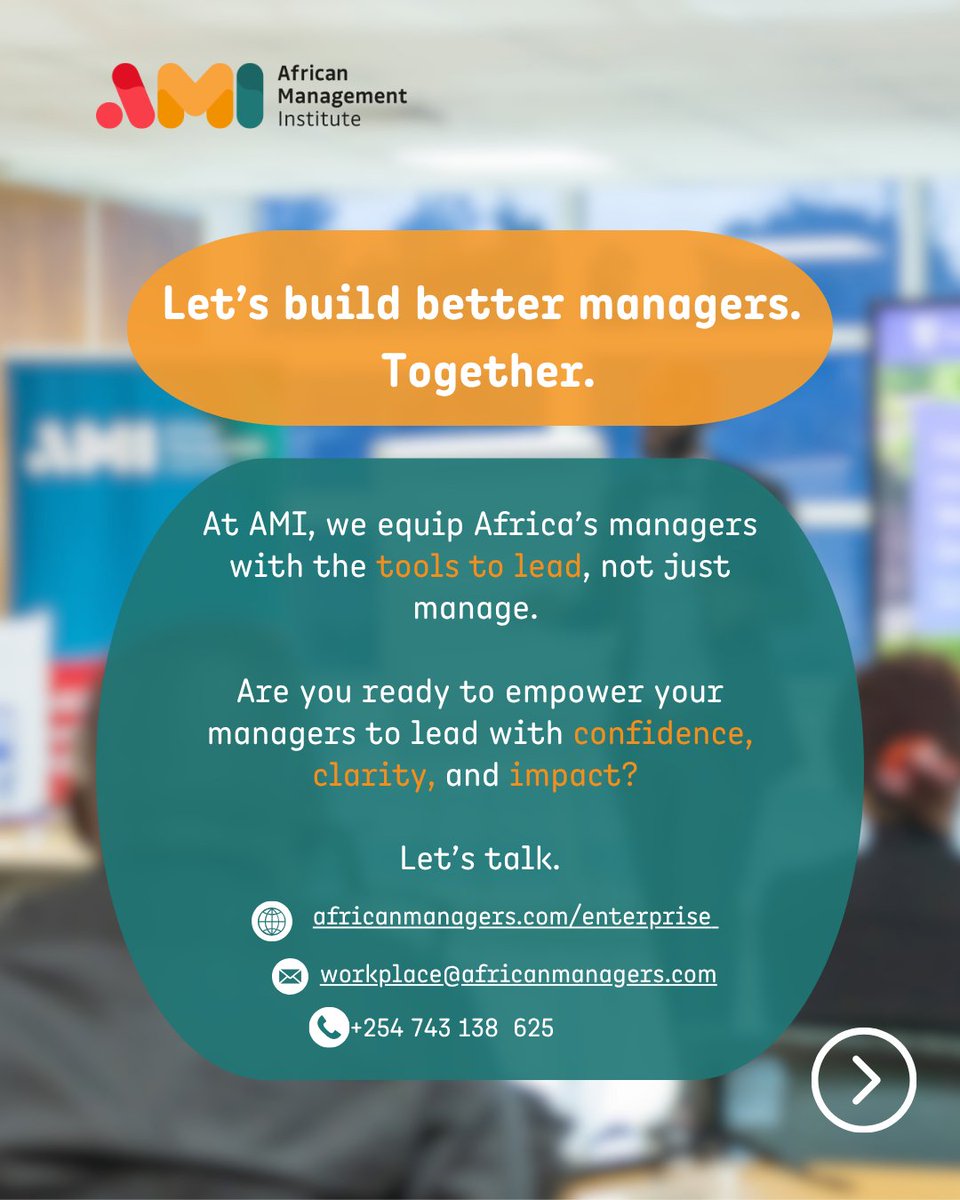 Middle managers do the hardest job.
They drive results. Shape culture. Unlock potential.
But too often, they do it without support.

New blog ⬇️
🔗 africanmanagers.com/post/middle-ma…

#MiddleManagers #LeadershipMatters #AMIEnterprise