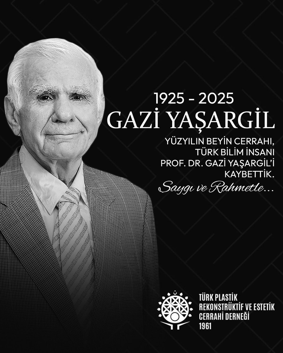 TPRECD's tweet photo. Yüzyılın Beyin Cerrahı, Türk Bilim İnsanı Prof. Dr. Gazi Yaşargil’i kaybettik.
Saygı ve rahmetle…
#TPRECD #estetikcerrahi #estetikplastikcerrahi #plastikcerrahi #rekonstrüktifcerrahi https://t.co/UxFyBoGycs