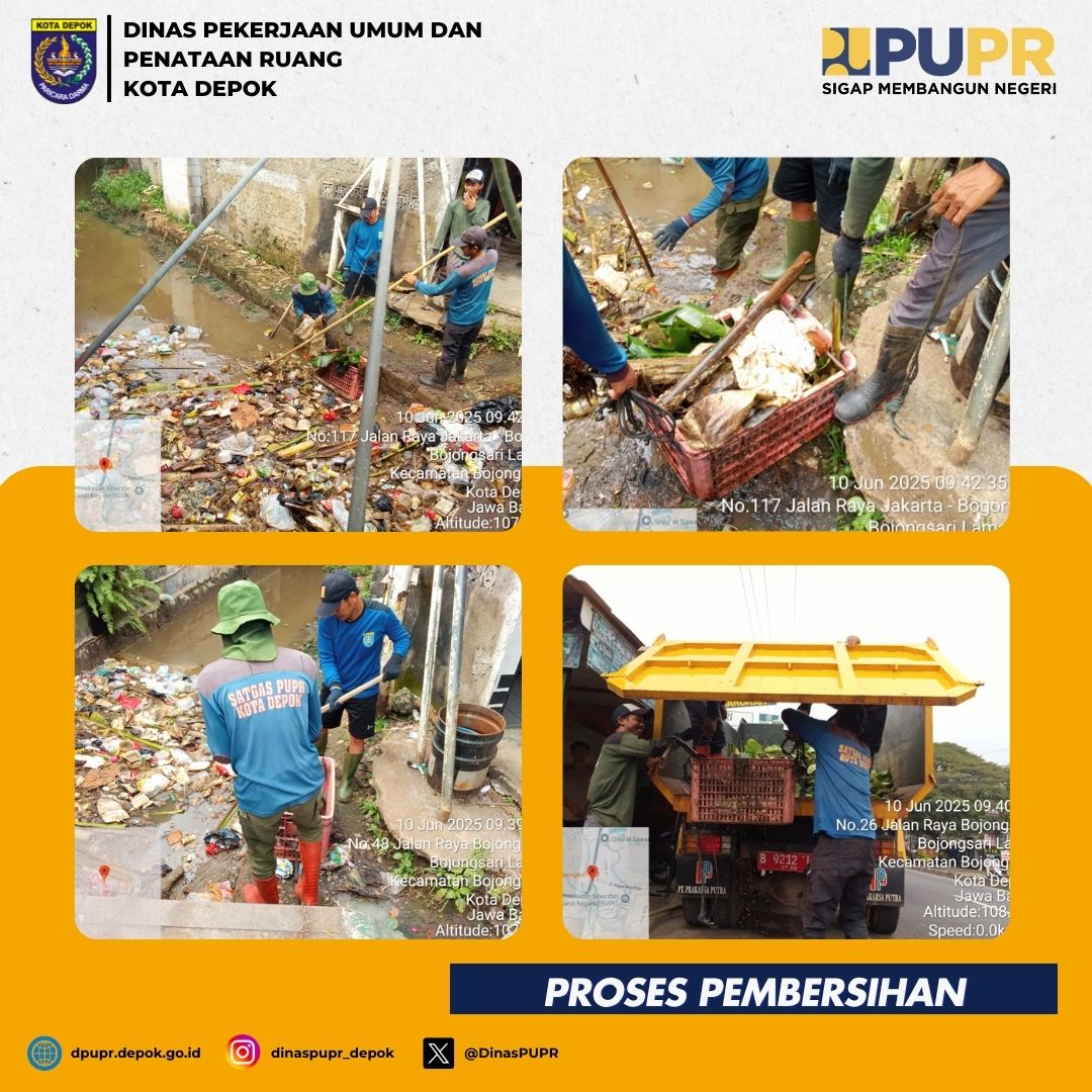 Satgas melakukan pembersihan di aliran Anak Kali Angke Jl. Raya Bojongsari, Kelurahan Bojongsari Lama Kecamatan Bojongsari, Senin (10 Juni 2025)

Sampah yang diangkut mencapai 6 kubik/ satu truk penuh diantaranya sampah plastik, sterofoam, botol serta jeroan hewan kurban.