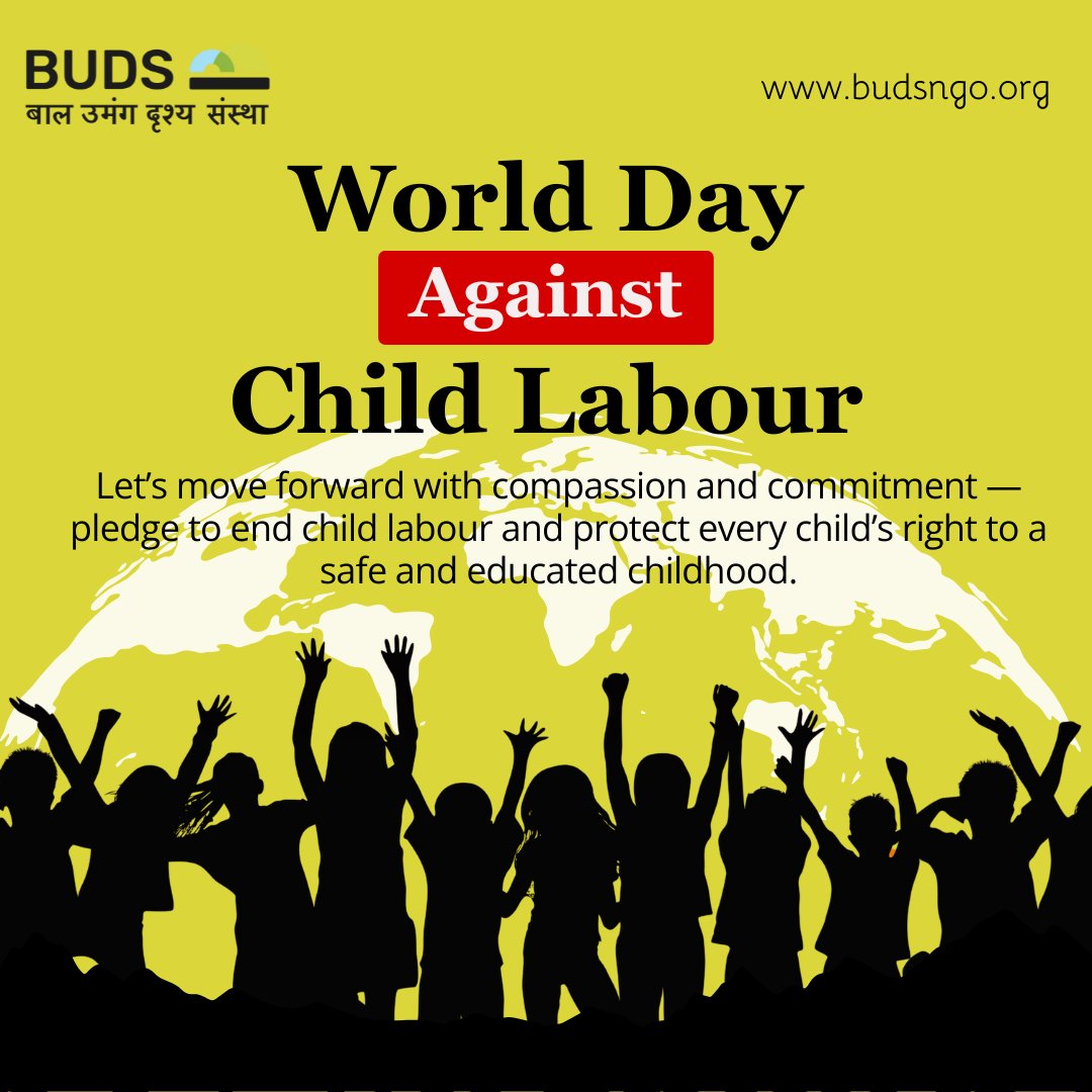 World Day Against Child Labour
Today, let’s raise our voices for the millions of children who deserve schools, not tools — books, not burdens. 
Every child has the right to a safe, joyful, and educated childhood.
Say NO to child labor. Say YES to their future.