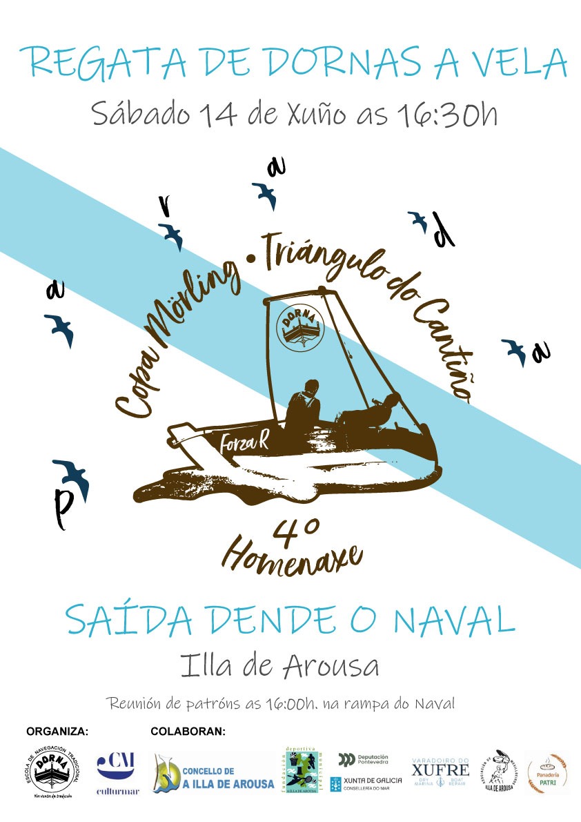 📣Este sábado, 14 de xuño, temos a segunda das regatas da Copa Mörling.

⛵Desta volta, as dornas a vela tomarán as augas da Illa de Arousa na regata do Triángulo do Cantiño. 
#triángulodocantiño #ivcopamörling #copamörling25 #CopaMörling #dornasavela #culturmar