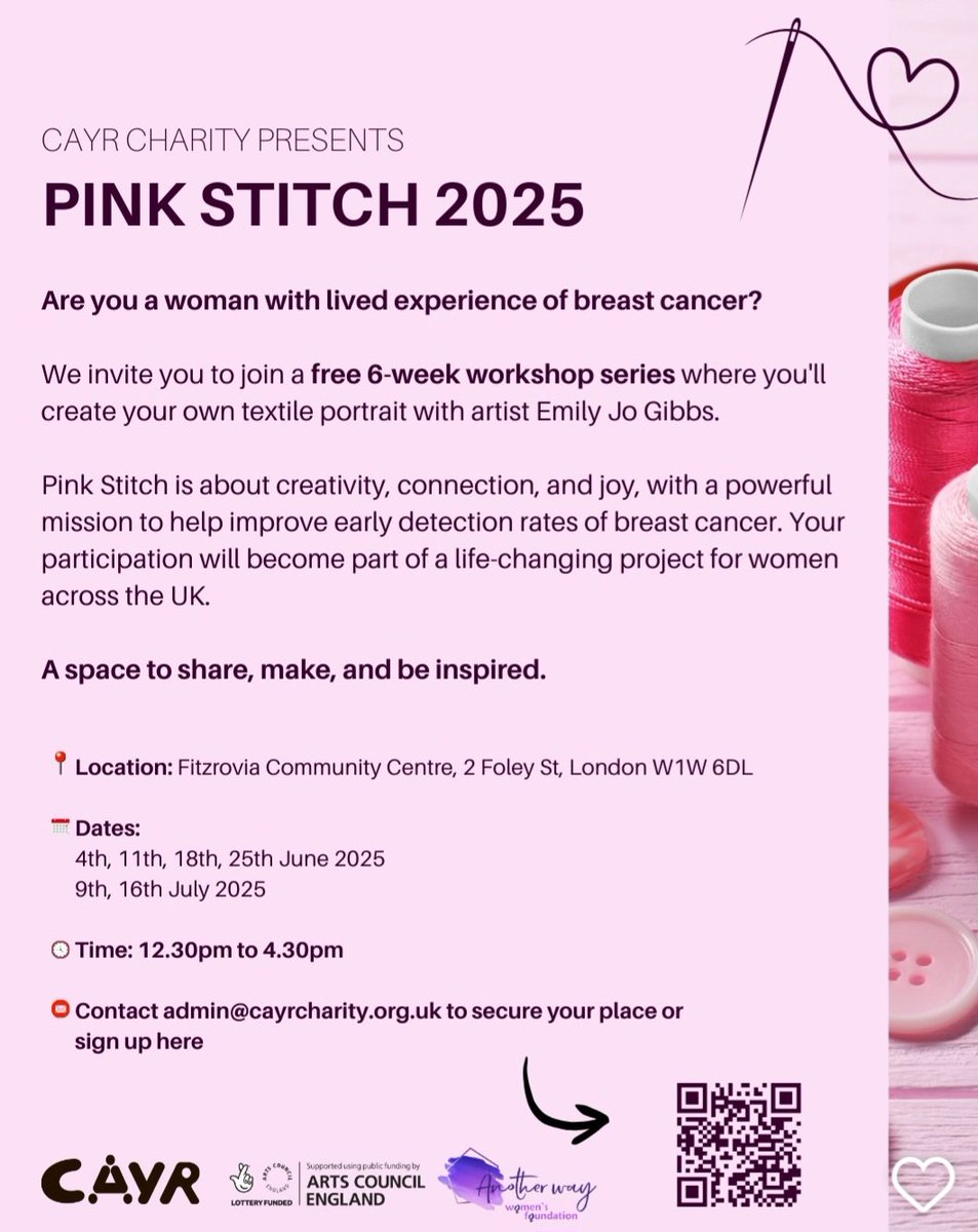 Great day yesterday in London with Cayr Charity. Pink Stitch is about creativity,connection, and joy, with a powerful mission to help improve early detection rates of breast cancer. #checkyourbreasts