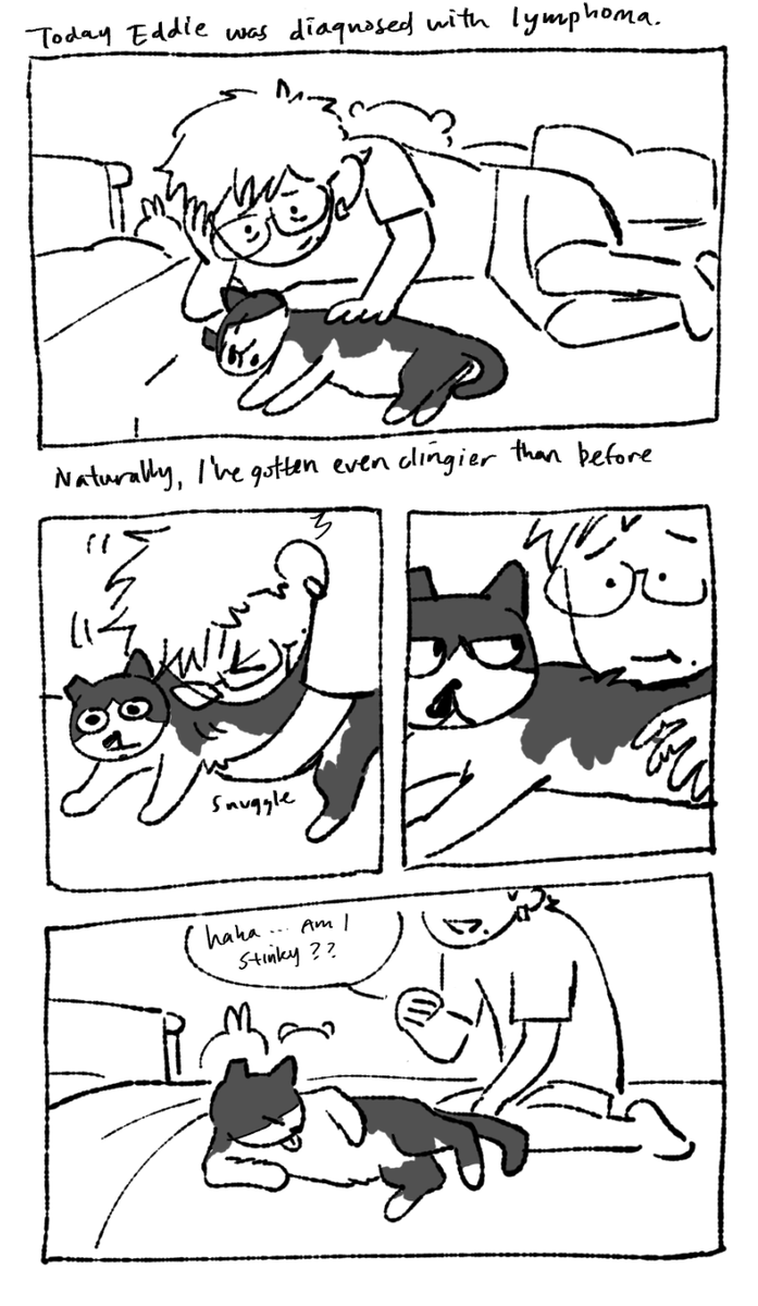a little comic about my cat Eddie🥲 