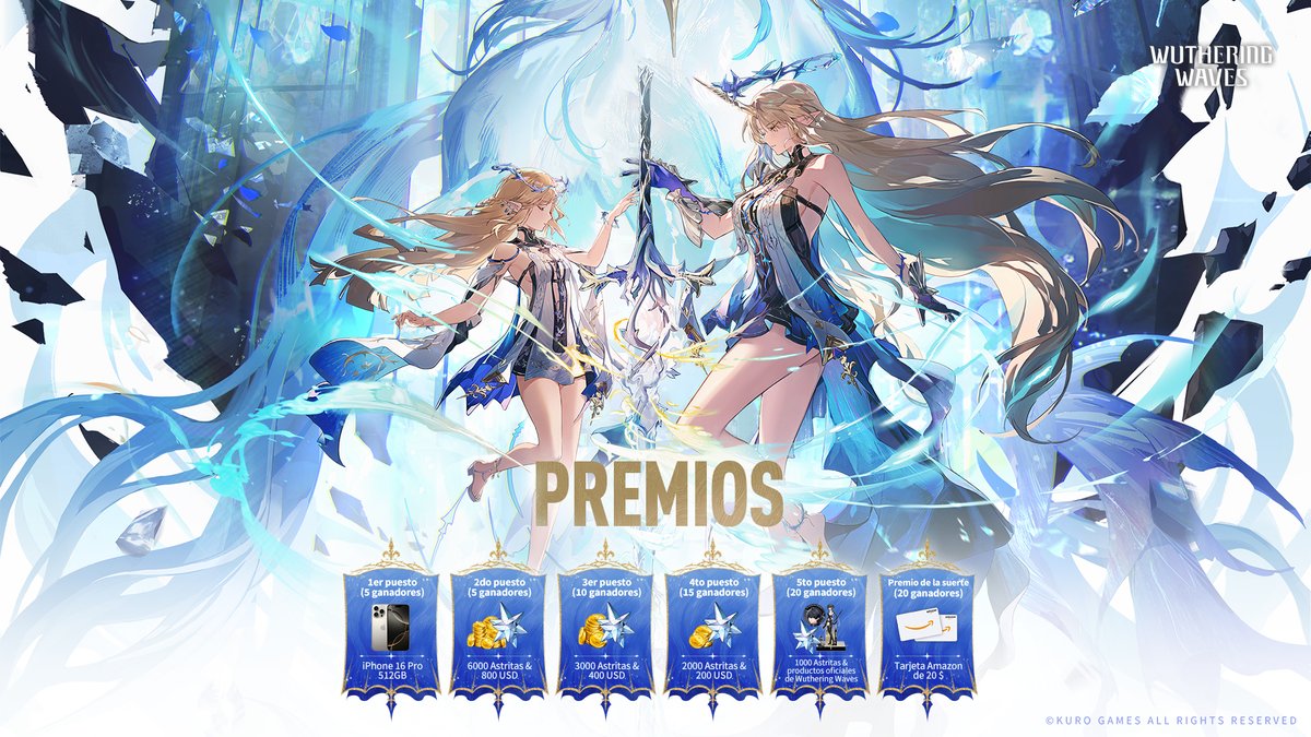 Queridos Errantes,
¡El evento de creación de fans de Wuthering Waves «Dejamos caer la corona» ya está en vivo!

Publica tu trabajo con los hashtags #WutheringWaves y #WuWaFanart en X (Twitter)/Instagram/Facebook y completa el formulario para tener la oportunidad de ganar un