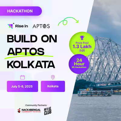 SURYASHISH (@suryashish_) on Twitter photo Just registered for the Build on Aptos Hackathon โ Kolkata Edition happening on July 5-6, 2025! ๐งโ๐ป๐ฅ
Super pumped to build something cool on the Aptos chain and explore whatโs possible!
Letโs goo <a href="/riseinweb3/">โจ Rise In</a>๐
#BuildOnAptos #Web3 #KolkataHackathon #AptosBuilders #HackathonReady Just registered for the Build on Aptos Hackathon โ Kolkata Edition happening on July 5-6, 2025! ๐งโ๐ป๐ฅ
Super pumped to build something cool on the Aptos chain and explore whatโs possible!
Letโs goo <a href="/riseinweb3/">โจ Rise In</a>๐
#BuildOnAptos #Web3 #KolkataHackathon #AptosBuilders #HackathonReady
