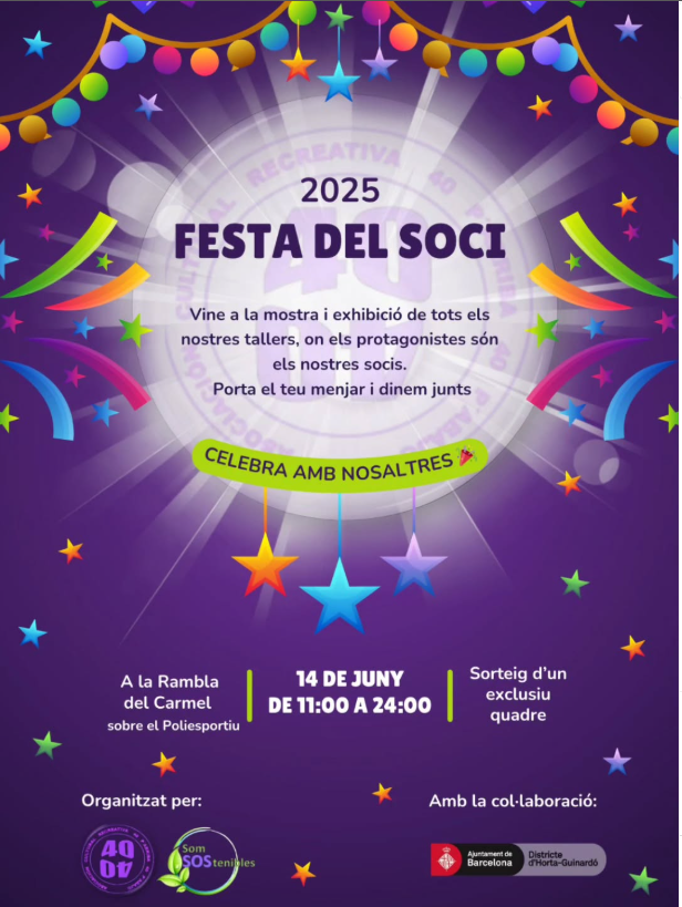 14 de Junio de 2025
Inicio 11h.
Rambla Carmel (sobre polideportivo)