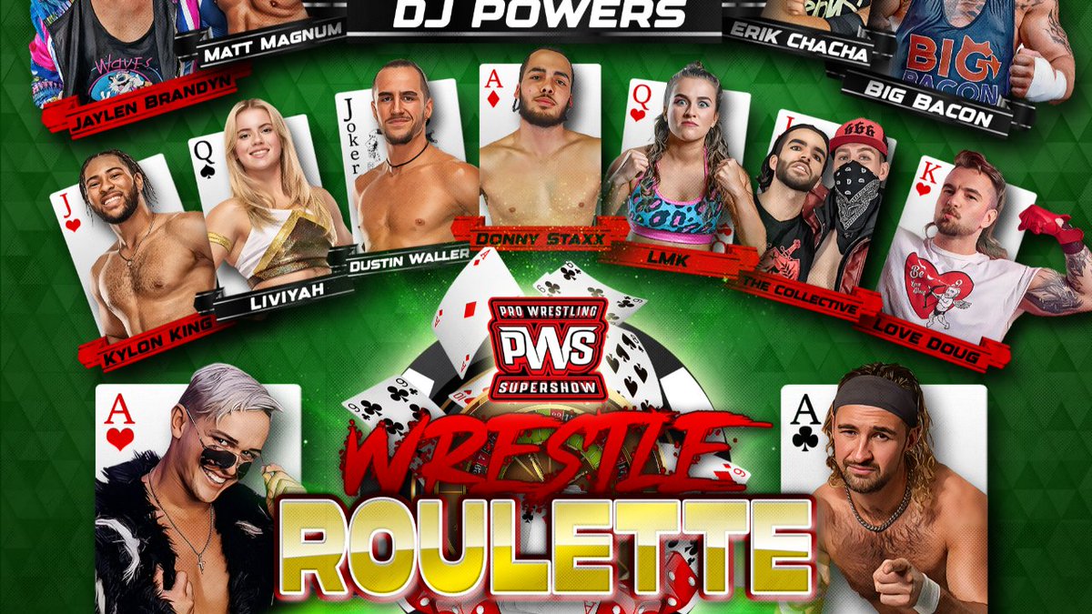 IWTV (@indiewrestling) on Twitter photo JUST ADDED
<a href="/PWSupershow/">ProWrestlingSupershow</a> presents
Wrestle Roulette
Featuring
<a href="/alternative_ag/">Anthony Greene アンソニー・グリーン</a>
<a href="/LILMEANKATHLEEN/">Little Mean Kathleen.</a>
<a href="/LittleKylon/">👑Kylon👑</a>
<a href="/DjPowersWrestle/">Dj Powers</a>
<a href="/ChanThomasPro/">World Class Channing Thomas</a>
<a href="/liviyahpw/">LIVIYAH</a>
<a href="/victorious_brg/">The Victorious BRG✌🏻</a>
<a href="/BigBaconBrad/">Brad Hollister</a>
<a href="/ItsDustinWaller/">𝐃𝐮𝐬𝐭𝐢𝐧 '𝐅𝐥𝐚𝐬𝐡' 𝐖𝐚𝐥𝐥𝐞𝐫</a>
<a href="/LoveDoug_/">Love, Doug</a>
<a href="/chachawrestles/">Erik Chacha 🇪🇨</a>
& more!
Watch it now
independentwrestling.tv/player/6wLPwma… JUST ADDED
<a href="/PWSupershow/">ProWrestlingSupershow</a> presents
Wrestle Roulette
Featuring
<a href="/alternative_ag/">Anthony Greene アンソニー・グリーン</a>
<a href="/LILMEANKATHLEEN/">Little Mean Kathleen.</a>
<a href="/LittleKylon/">👑Kylon👑</a>
<a href="/DjPowersWrestle/">Dj Powers</a>
<a href="/ChanThomasPro/">World Class Channing Thomas</a>
<a href="/liviyahpw/">LIVIYAH</a>
<a href="/victorious_brg/">The Victorious BRG✌🏻</a>
<a href="/BigBaconBrad/">Brad Hollister</a>
<a href="/ItsDustinWaller/">𝐃𝐮𝐬𝐭𝐢𝐧 '𝐅𝐥𝐚𝐬𝐡' 𝐖𝐚𝐥𝐥𝐞𝐫</a>
<a href="/LoveDoug_/">Love, Doug</a>
<a href="/chachawrestles/">Erik Chacha 🇪🇨</a>
& more!
Watch it now
independentwrestling.tv/player/6wLPwma…