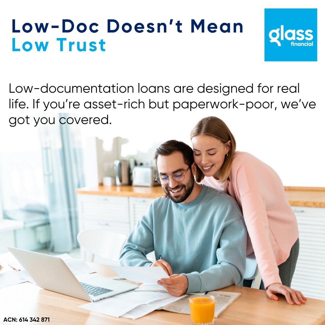 Glass_Financial's tweet photo. Low Doc Doesn’t Mean Low Trust.  We understand that real life isn’t always full of payslips and tax returns — and that shouldn’t stop you from accessing the funding you need. #LowDocLoan #GlassFinancial #Australia 

1300 245 277
info@glassfg.com.au
https://t.co/3UqYmlZUGM https://t.co/Kmqii2fA0h