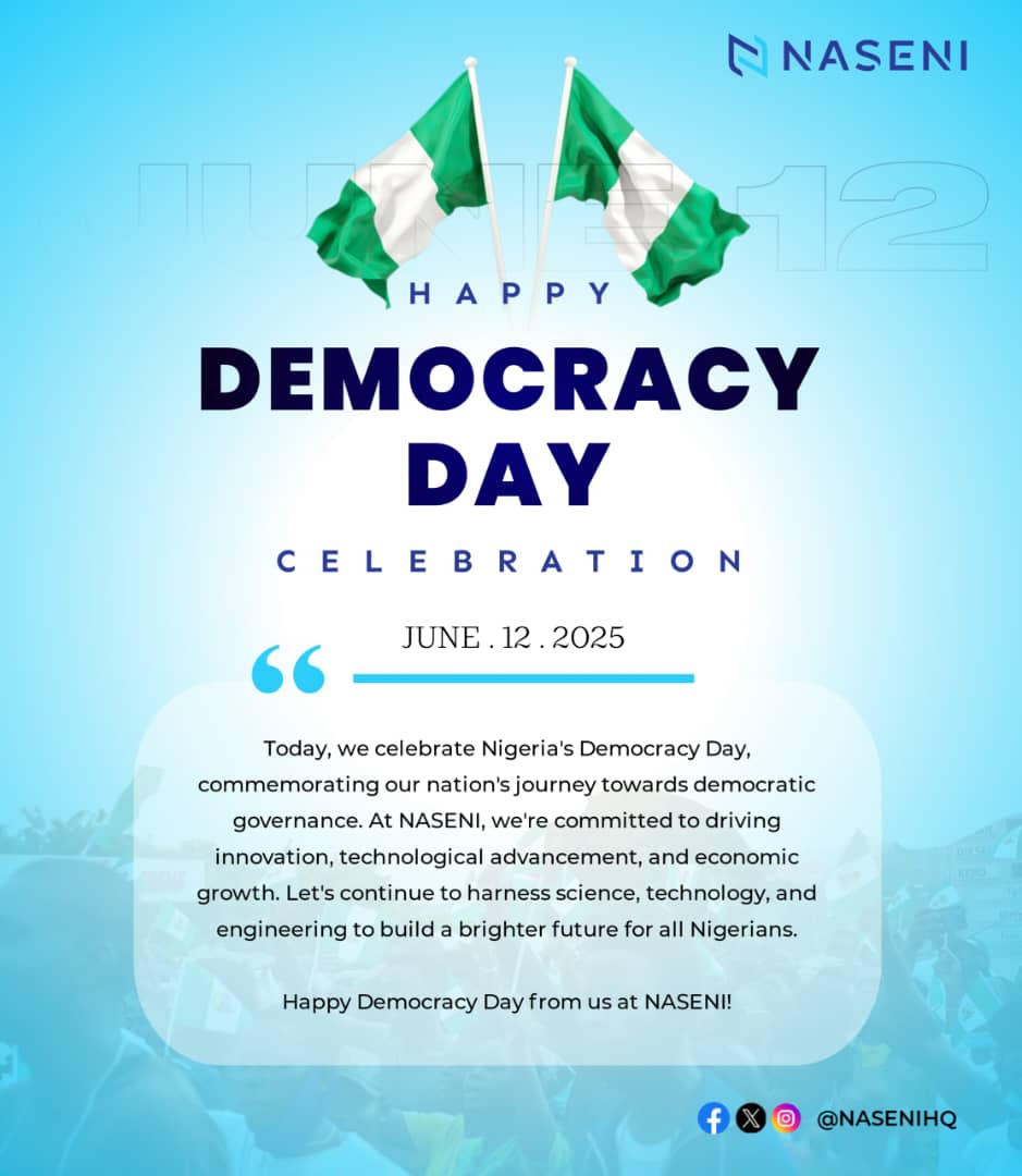 #DemocracyDay #ANewNASENI #Innovation #Nigeria