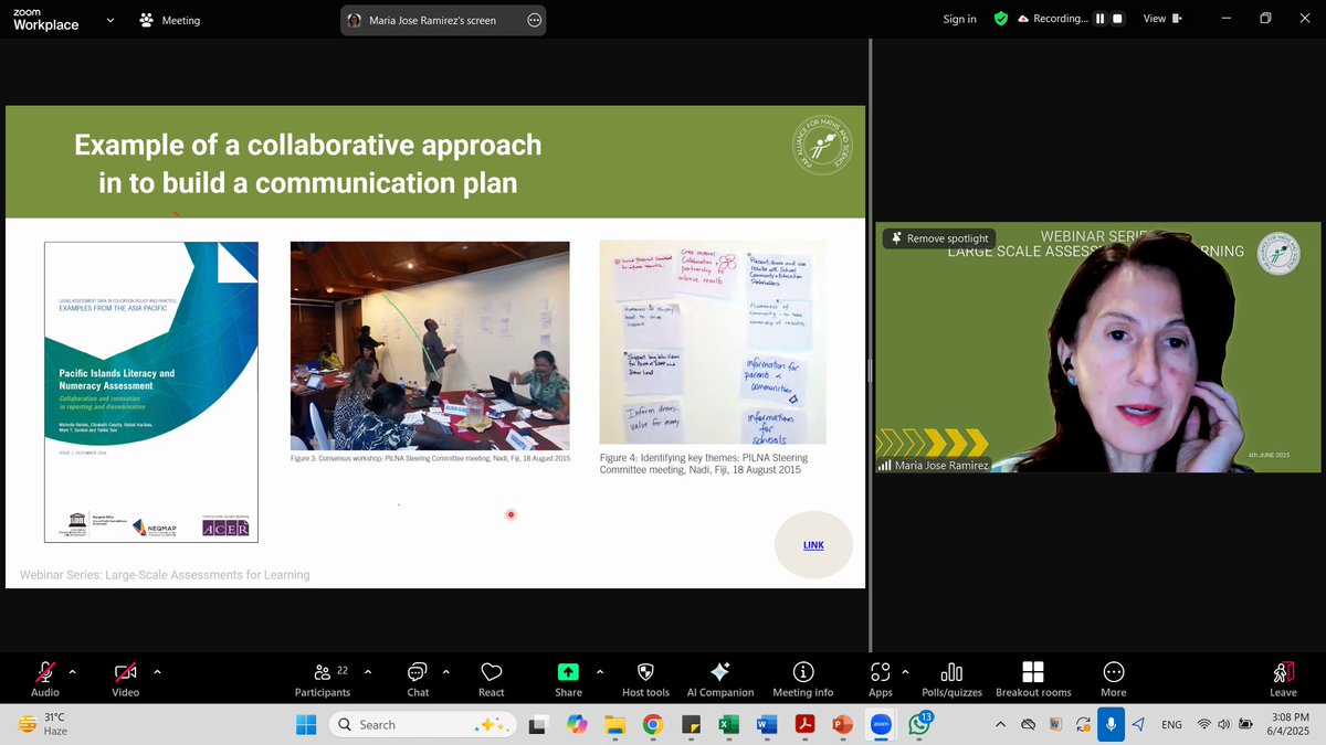 MathsSciencePK's tweet photo. We concluded our #LargeScale #Assessment Webinar Series with a powerful session on using #data for system improvement.

Dr. Maria Jose Ramirez led discussions on:
📢 #Communicating findings
📊 Applying data in classrooms &amp; #policy
⚙ Building evidence-informed systems https://t.co/cGjcZ48dGf