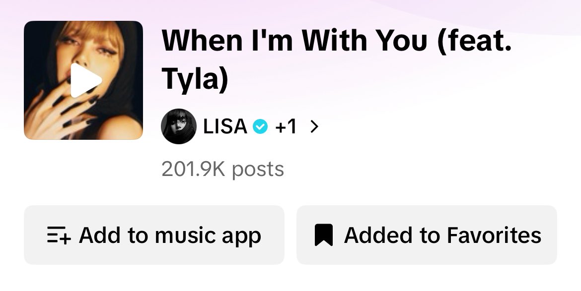 #LISA’s When I’m With You feat. Tyla has now been featured in over 200,000 TikTok posts!