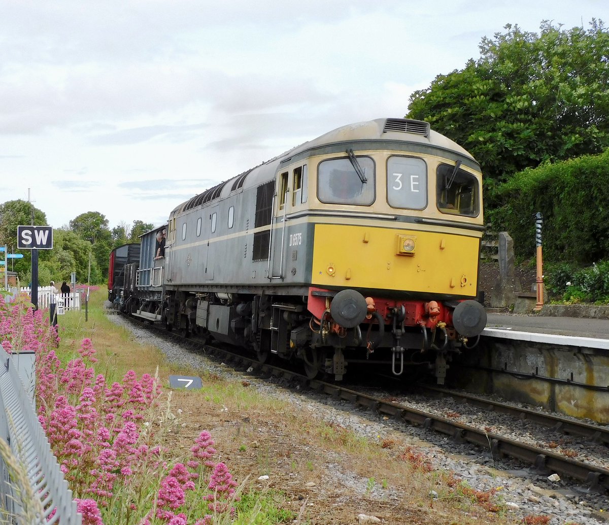 kingy69beard's tweet photo. #ThursdayThirtyThree sees D6575(33057) at Watchet on the @WSomRailway with the goods train . Unfortunately I didn’t get to have a ride on that but happy to get a lineside pic https://t.co/mhEo9y2GOT