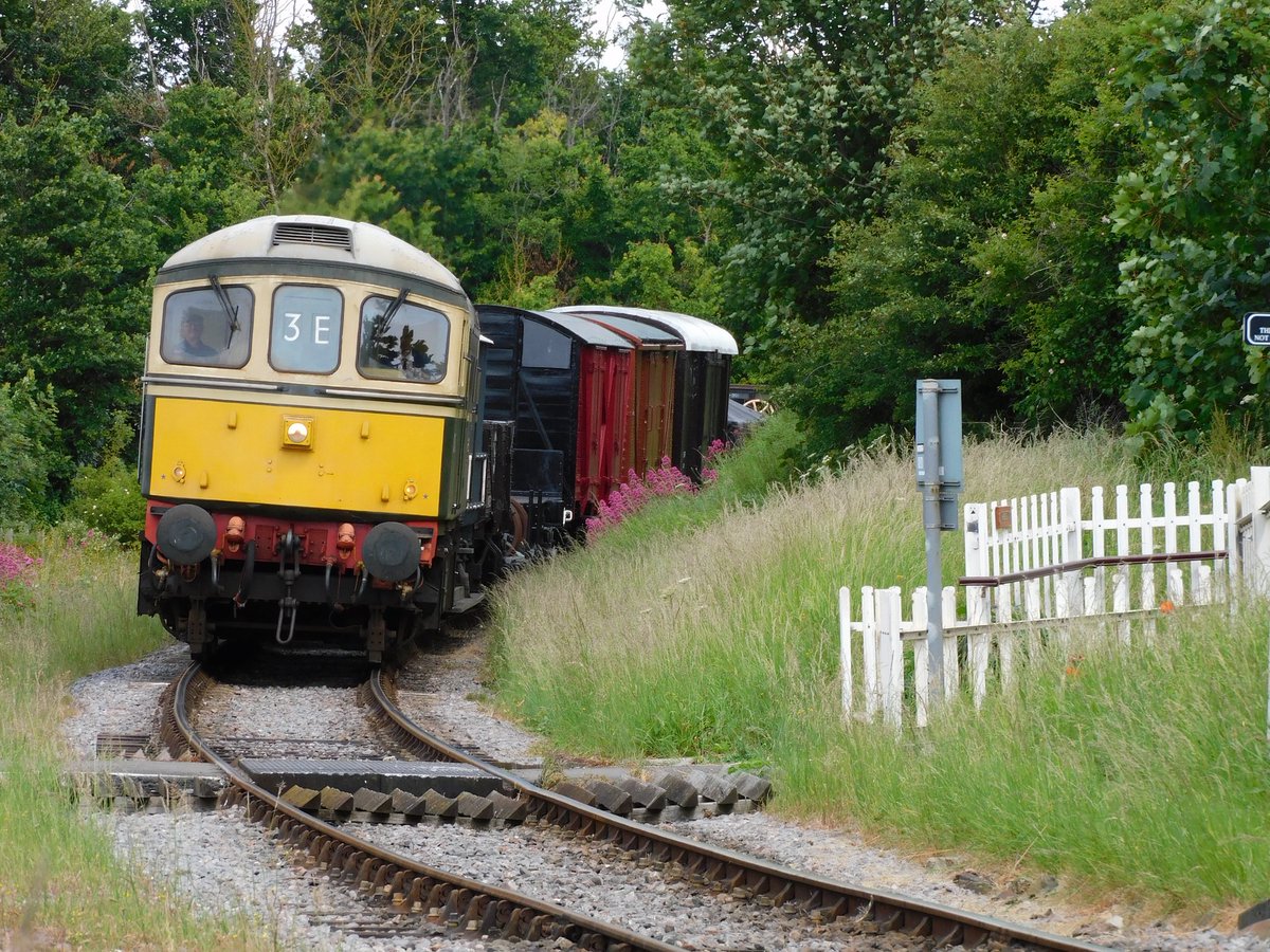kingy69beard's tweet photo. #ThursdayThirtyThree sees D6575(33057) at Watchet on the @WSomRailway with the goods train . Unfortunately I didn’t get to have a ride on that but happy to get a lineside pic https://t.co/mhEo9y2GOT