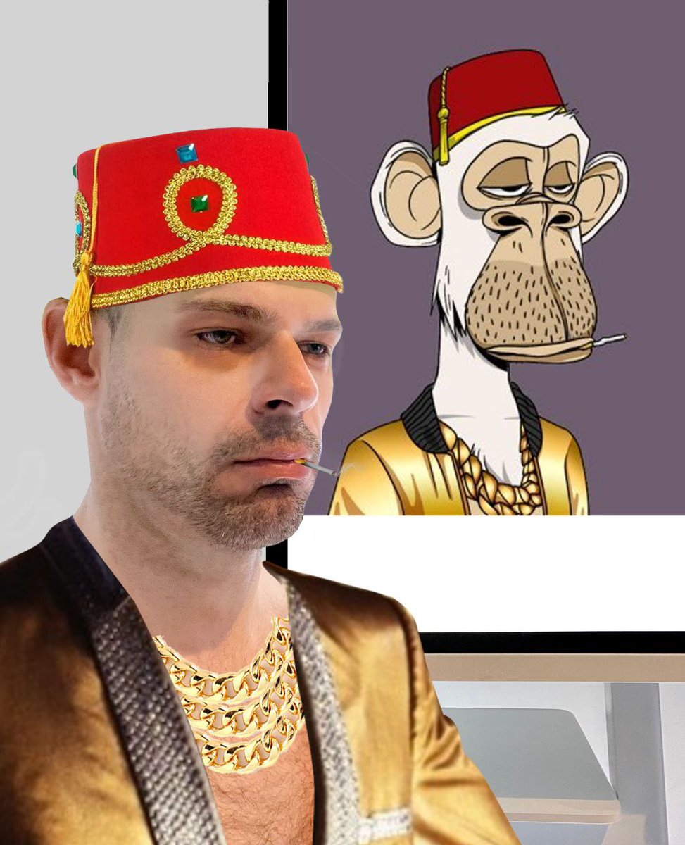 Gm 😀, it is very easy to COSPLAY <a href="/BoredApeYC/">Bored Ape Yacht Club 🍌</a> when you have a friend like <a href="/Mo_Ezz14/">Mo Ezeldin ⦿⦿⦿</a>