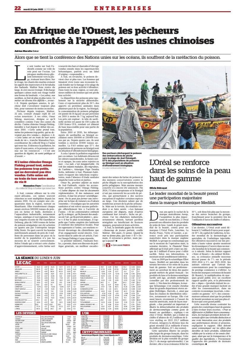 《  Fin 2024, l'Union européenne et le Sénégal n'ont pas renouvelé les accords de pêche, qui permettaient à des navires europens d'exploiter certaines espèces au large. Une décision saluée par de nombreux acteurs de la péche artisanale. Mais sur le terrain, les résultats tardent