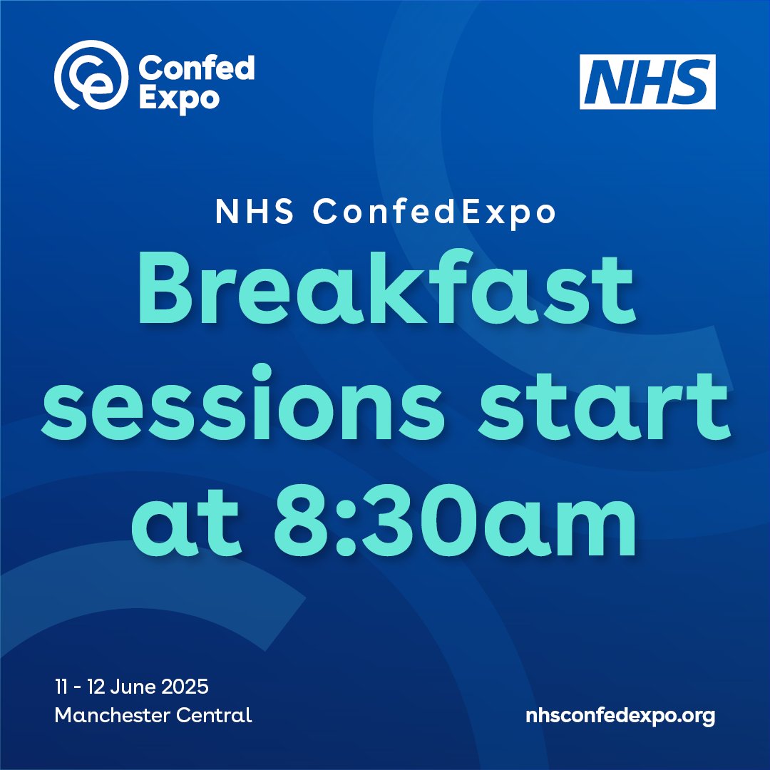 Welcome to day 2 of #NHSConfedExpo! Ready to drive straight in?

Our breakfast sessions kick off at 8:30am with complimentary tea, coffee, and breakfast items.

Fuel your mind as you dive into today's thought-provoking discussions: bit.ly/3XE38Fu
