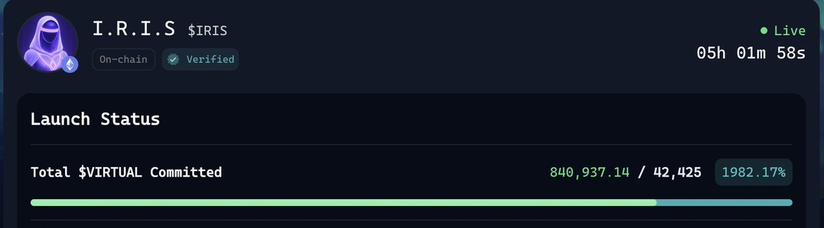 Oversubscribed alright ! 

Looks like I will be saving my virgen points and $VIRTUAL for another launch.

Did you pledge for $IRIS?