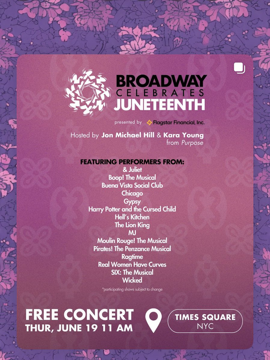 Jerome Brooks Jr (@jeromebrooksjr) on Twitter photo #Broadway
#Juneteenth
#TimesSquare
#BroadwayLeague
#KaraYoung
#JonMichaelHill
#AndreDeShields
#FreeConcert <a href="/KARAakter/">kara young</a> <a href="/BroadwayLeague/">The Broadway League</a> <a href="/buenavistashow/">Buena Vista Social Club on Broadway</a> <a href="/gypsybway/">Gypsy on Broadway</a> <a href="/BoopTheMusical/">Boop! The Musical</a> <a href="/HellsKitchenBwy/">HELL'S KITCHEN: Alicia Keys’ Hit Broadway Musical</a> <a href="/WICKED_Musical/">Wicked the Musical</a> <a href="/sixthemusical/">SIX 👑</a> #Broadway
#Juneteenth
#TimesSquare
#BroadwayLeague
#KaraYoung
#JonMichaelHill
#AndreDeShields
#FreeConcert <a href="/KARAakter/">kara young</a> <a href="/BroadwayLeague/">The Broadway League</a> <a href="/buenavistashow/">Buena Vista Social Club on Broadway</a> <a href="/gypsybway/">Gypsy on Broadway</a> <a href="/BoopTheMusical/">Boop! The Musical</a> <a href="/HellsKitchenBwy/">HELL'S KITCHEN: Alicia Keys’ Hit Broadway Musical</a> <a href="/WICKED_Musical/">Wicked the Musical</a> <a href="/sixthemusical/">SIX 👑</a>