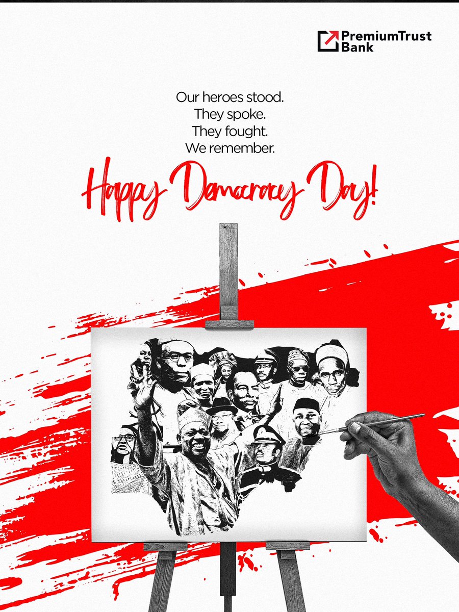Happy Democracy day, Nigeria 🇳🇬

#premiumtrustbank #togetherforgrowth #democracy