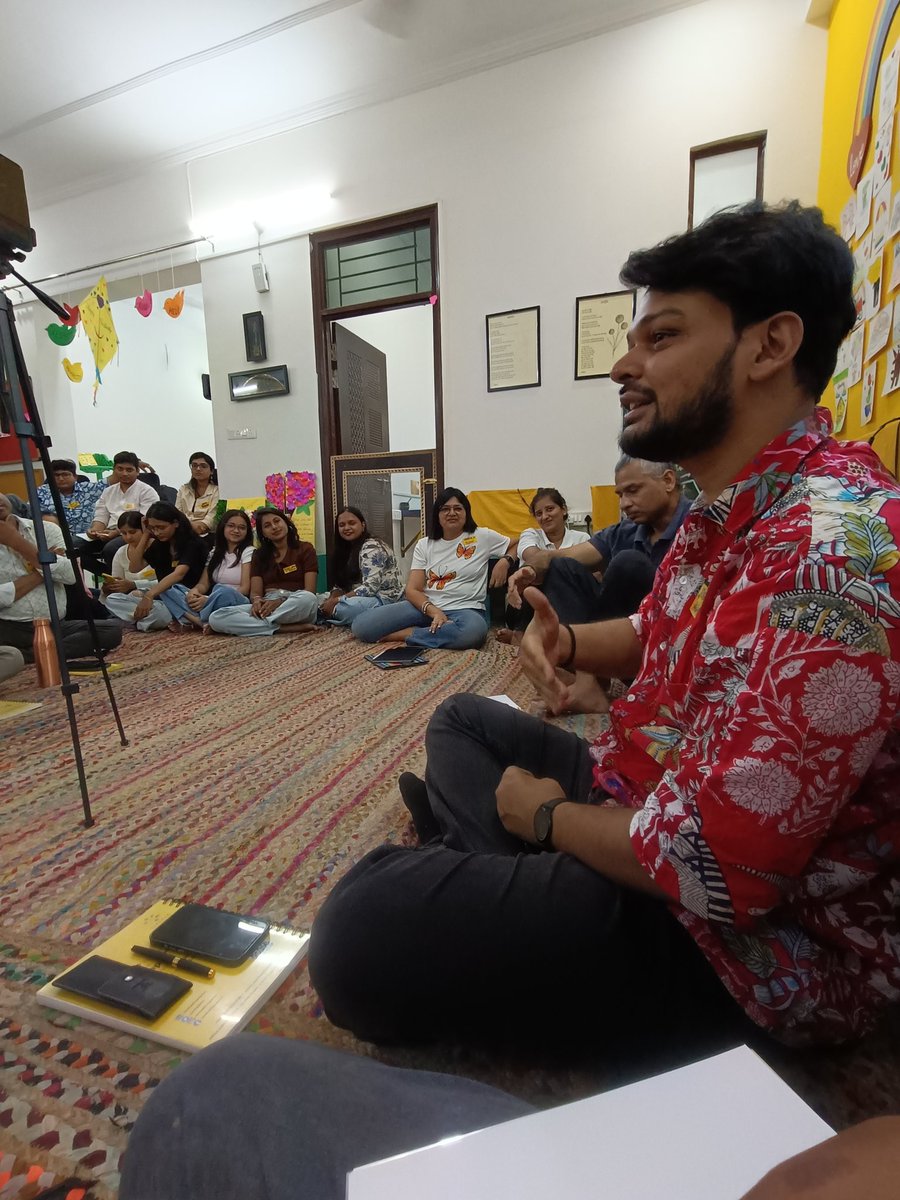 SarthakNGO's tweet photo. “The work is done,” the voice said.
From this simple prompt, came a storm of stories funny, moving, and thrilling! Achintya’s creative writing session, Mai Kahin Kavi Na Ban Jaon, brought out the writer in everyone.
#SarthakSummerWorkshop #YellowRooms #YellowSlates https://t.co/XYNgToPyCb