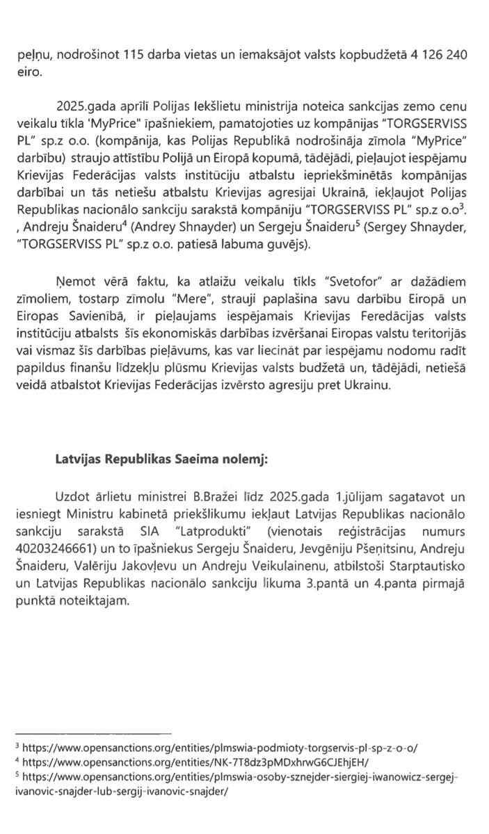 Jānis Vitenbergs (@janisvitenbergs) on Twitter photo Polijā slēdza "Mere" veikalus, Lietuvā iedzīvotāji pauž savu nostāju(skatīt attēlu).
Saeimā bez pārmaiņām, <a href="/Jauna_Vienotiba/">JAUNĀ VIENOTĪBA</a> nepieļauj noteikt sankcijas pret veikalu īpašniekiem - Krievijas pilsoņiem.
Apgrozījums tikmēr strauji aug.
2022 - 2 milj
2023 - 20 milj
2024 - 31 milj Polijā slēdza "Mere" veikalus, Lietuvā iedzīvotāji pauž savu nostāju(skatīt attēlu).
Saeimā bez pārmaiņām, <a href="/Jauna_Vienotiba/">JAUNĀ VIENOTĪBA</a> nepieļauj noteikt sankcijas pret veikalu īpašniekiem - Krievijas pilsoņiem.
Apgrozījums tikmēr strauji aug.
2022 - 2 milj
2023 - 20 milj
2024 - 31 milj