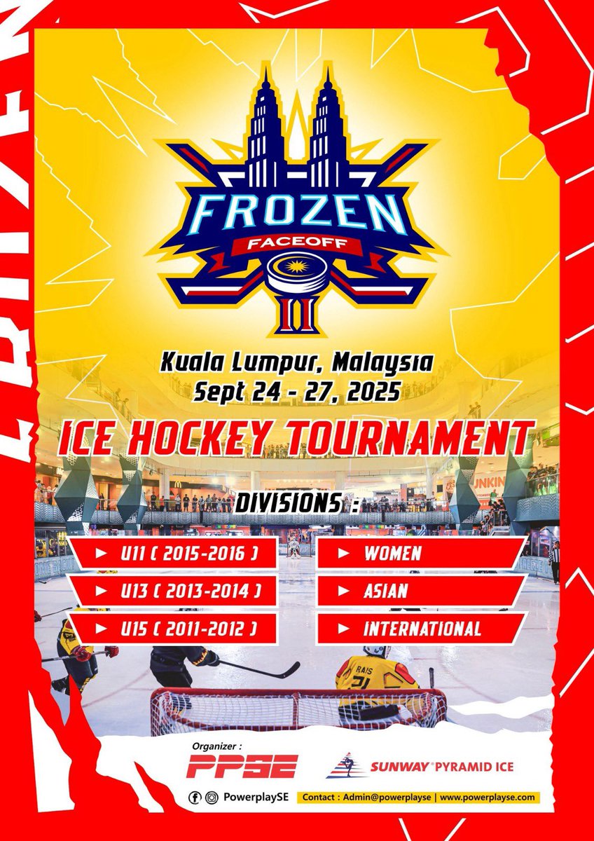 PowerplaySE's tweet photo. We will be retuning to Malaysia for the second edition of the Frozen Faceoff - Sept 24-27, 2025.  

Who’s in? https://t.co/AlIIaldO5O