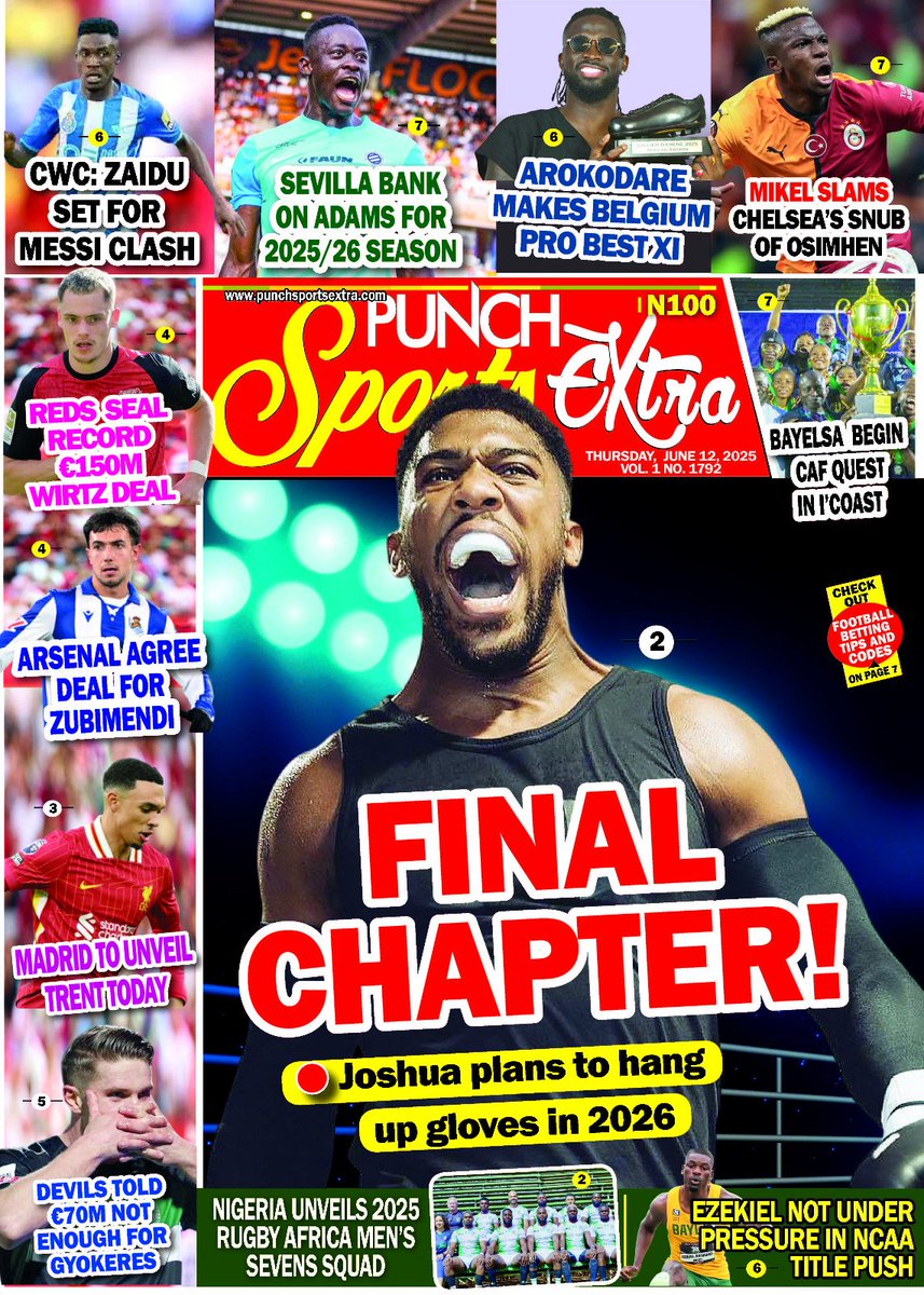 12 JUNE 2025 HEADLINES <a href="/CoverpagesNg/">Cover Pages</a>