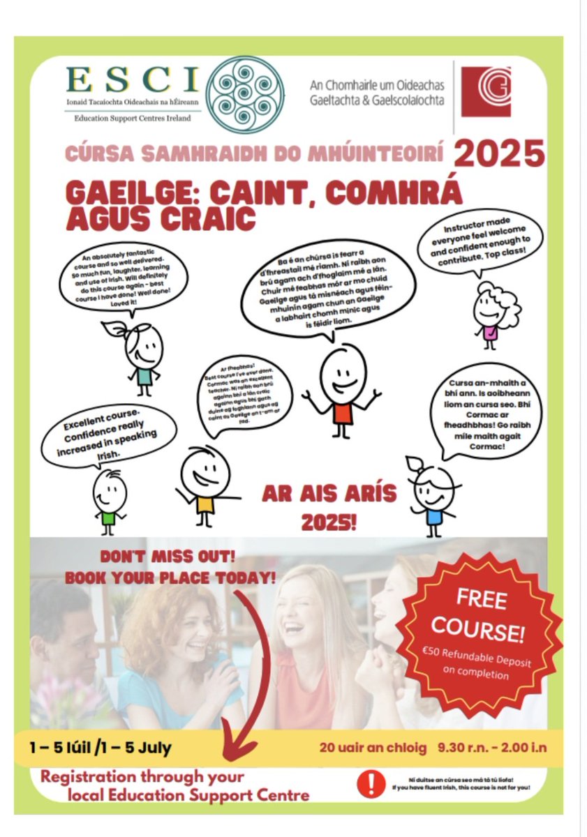 Beidh an cúrsa iontach seo ar fáil arís i mbliana in Ionad Oideachais an Chláir  le múinteoir Stephanie..is féidir clárú ag
clareed.ie/cpd-courses-2/…