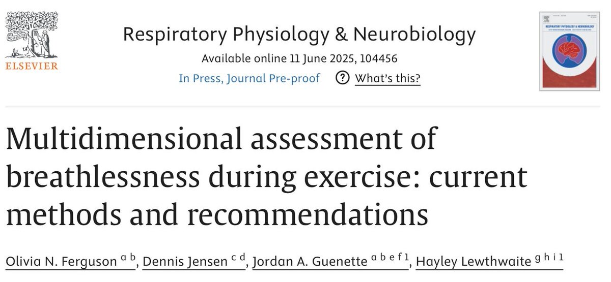 Dennis Jensen (@drj9378) on Twitter photo 📢 To optimize breathlessness assessment & interpretation, we reviewed current methods & recommendations for the multidimensional assessment of #breathlessness during #exercise. Led by <a href="/olivia_h30/">Olivia Ferguson</a> & <a href="/HLewthwaite/">Hayley Lewthwaite</a> 🚴♀️🏃🫁
sciencedirect.com/science/articl… 📢 To optimize breathlessness assessment & interpretation, we reviewed current methods & recommendations for the multidimensional assessment of #breathlessness during #exercise. Led by <a href="/olivia_h30/">Olivia Ferguson</a> & <a href="/HLewthwaite/">Hayley Lewthwaite</a> 🚴♀️🏃🫁
sciencedirect.com/science/articl…